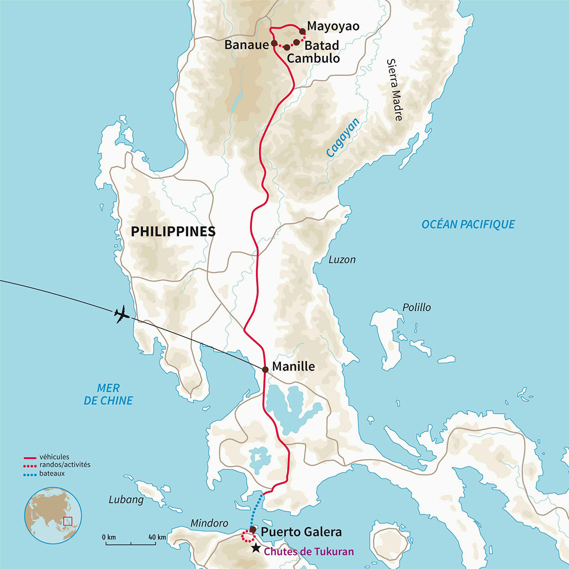 Carte Philippines : Trek chez les Ifugao et île de Mindoro