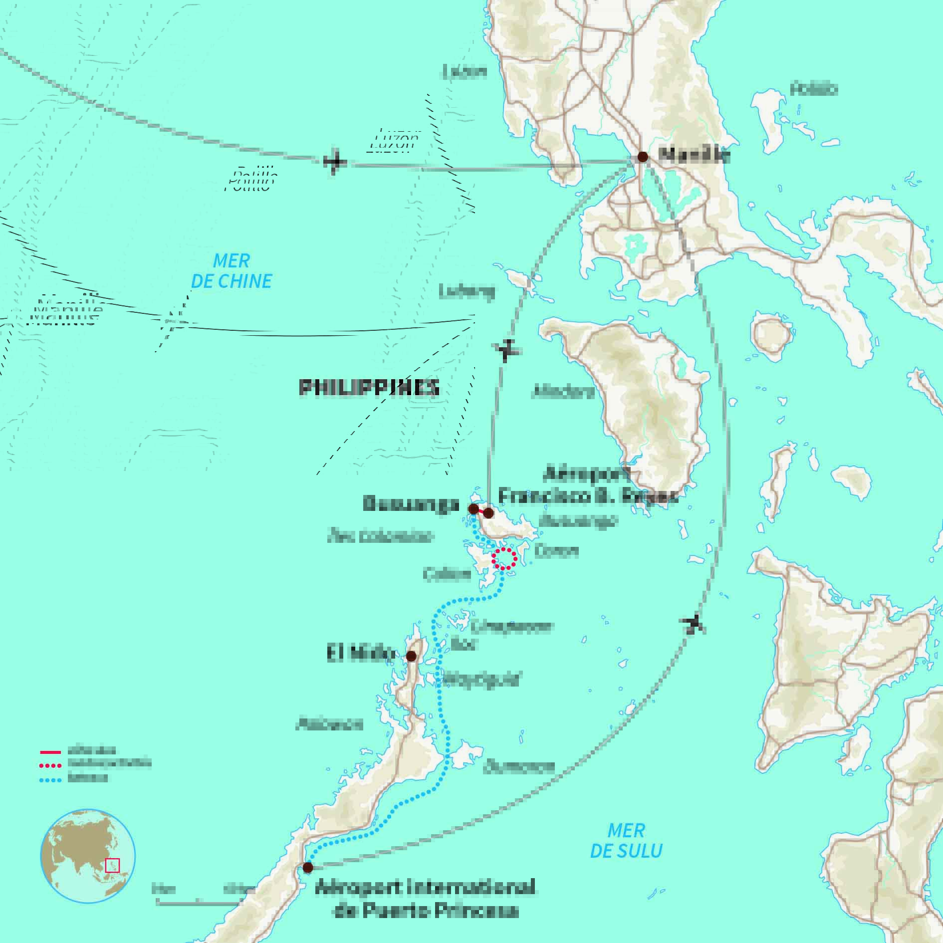 Carte Philippines : Seul au monde, dans l’archipel de Palawan  