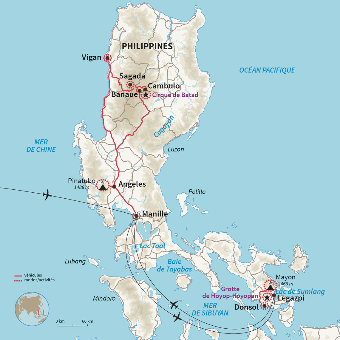 Carte Philippines : Marches en terre Ifugaos