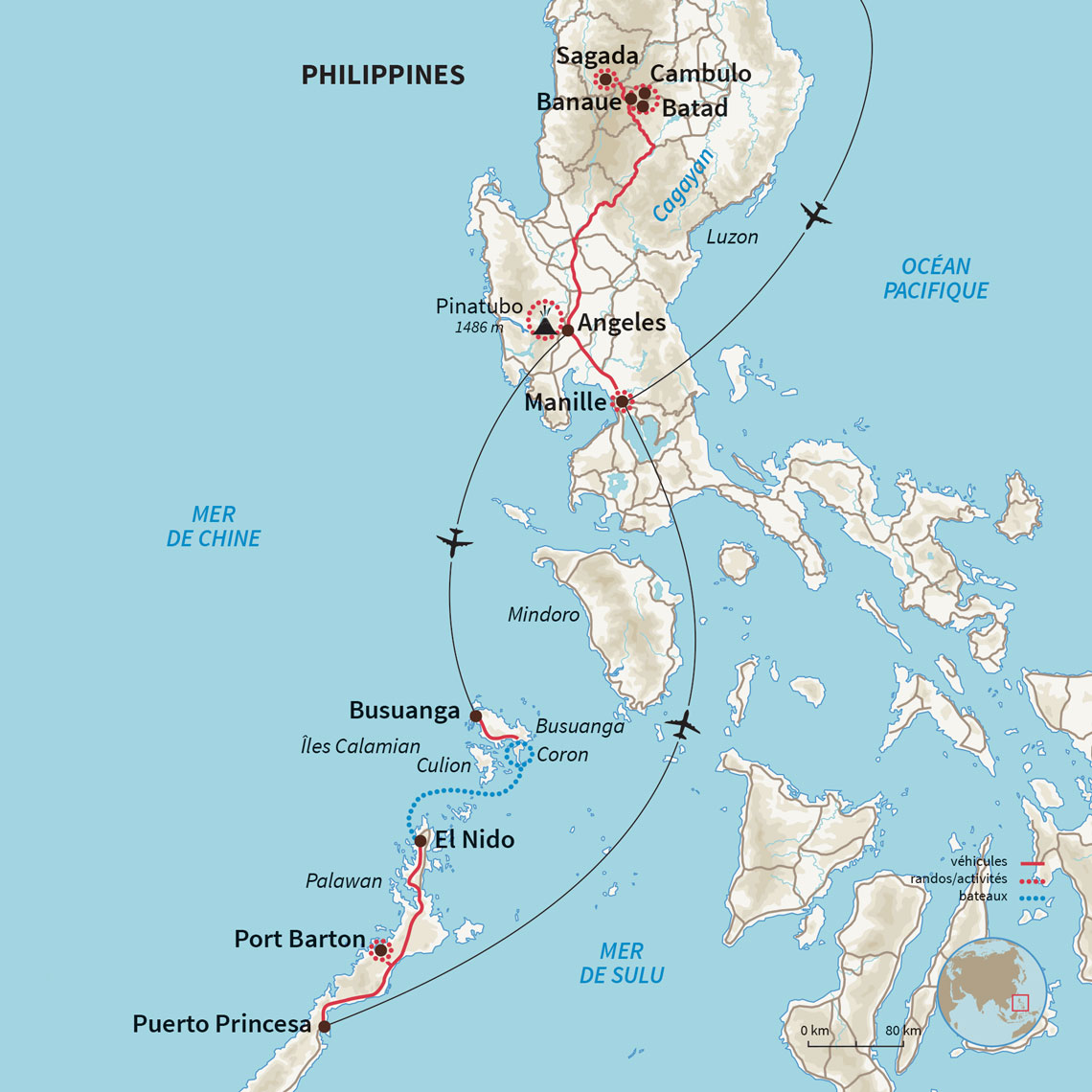 Carte Philippines : Les Philippines du grand air au grand bleu