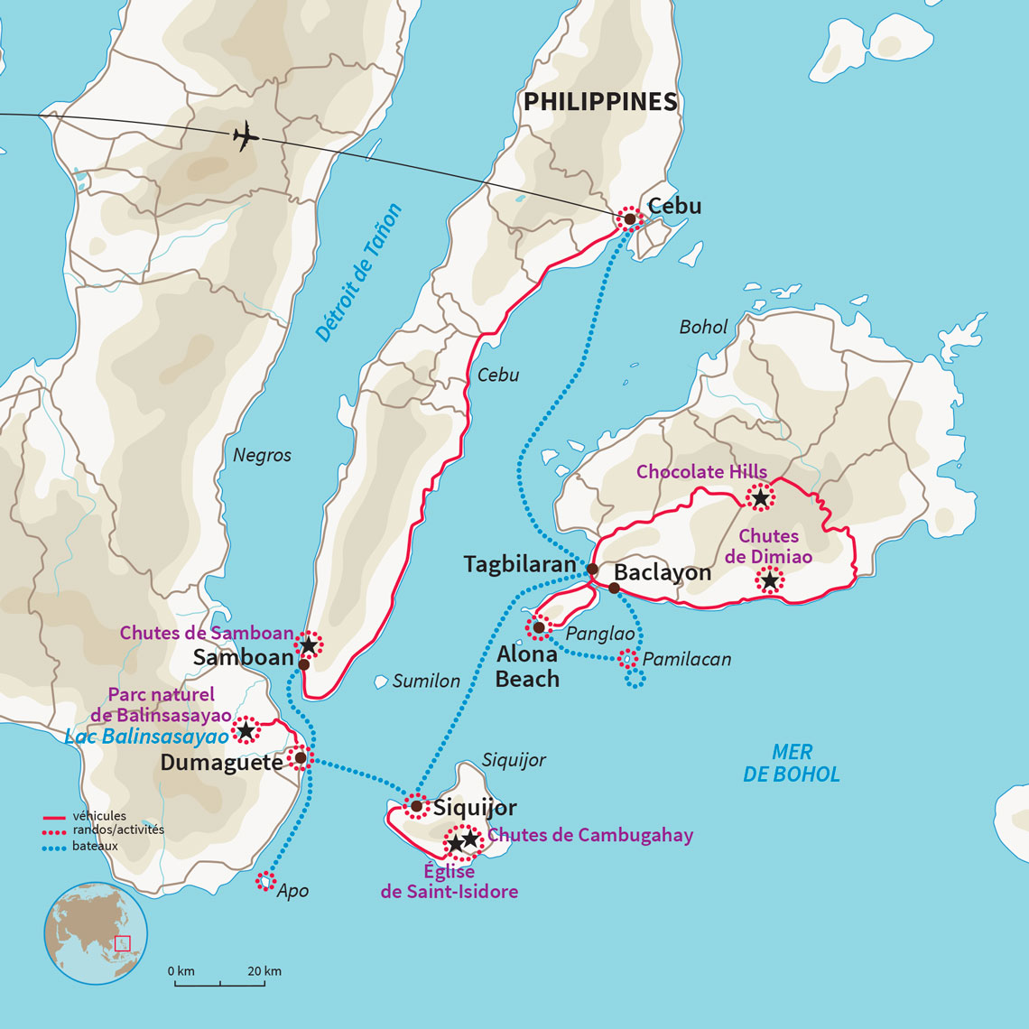 Carte Philippines : Balade au cœur des Visayas