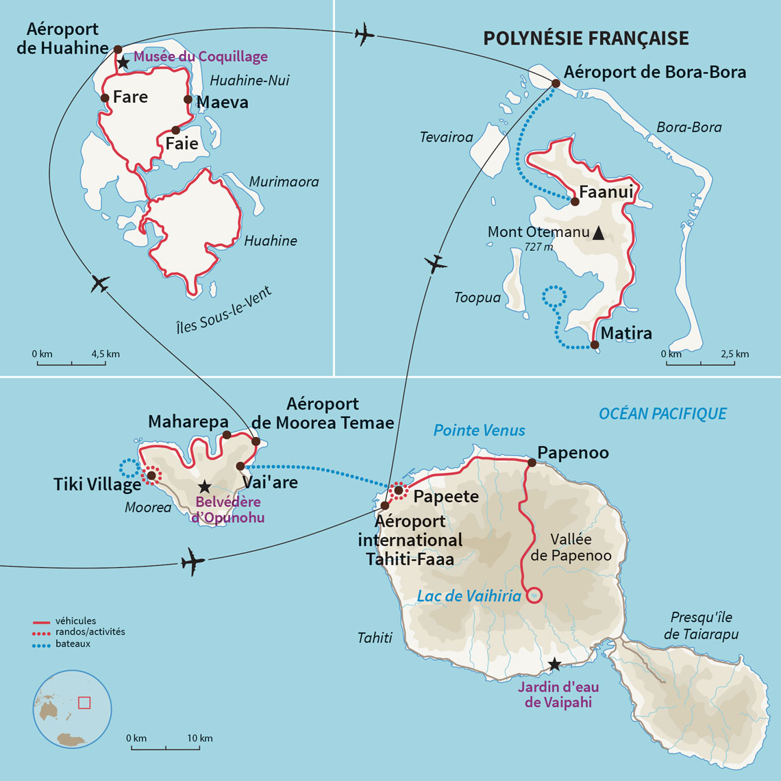 Carte Polynésie française : La Polynésie, une aventure en famille