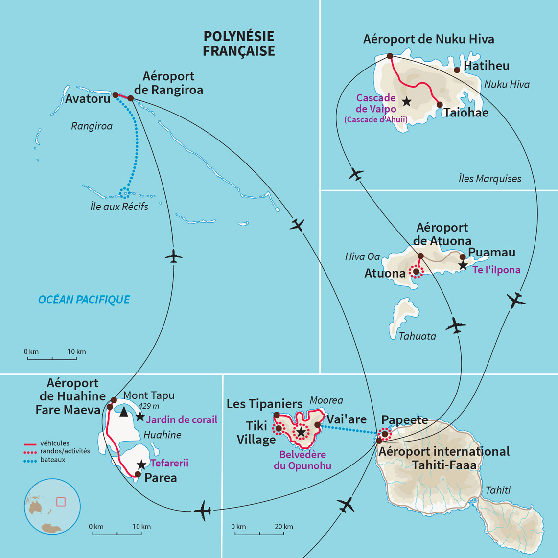 Carte Polynésie française : Robinsonnade aux îles Marquises