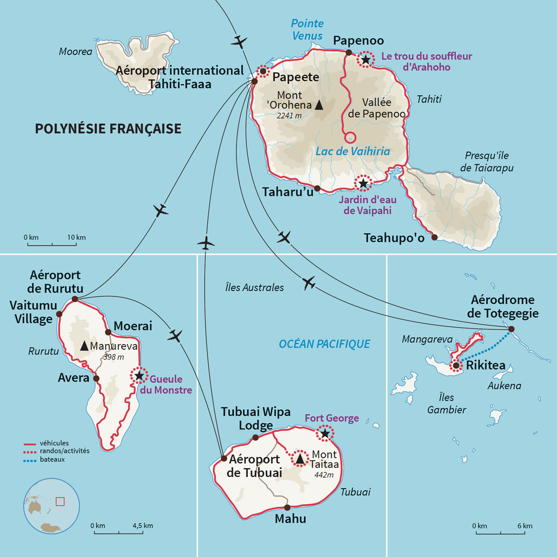 Carte Polynésie française : Au cœur des archipels perdus