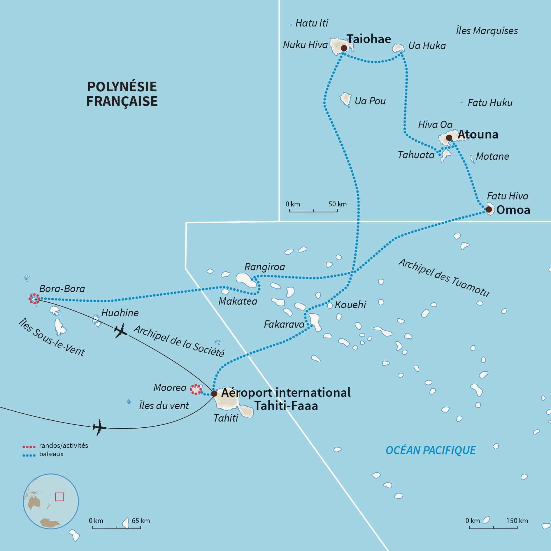 Carte Polynésie : Echappée Polynésienne à bord de l’Aranui 5