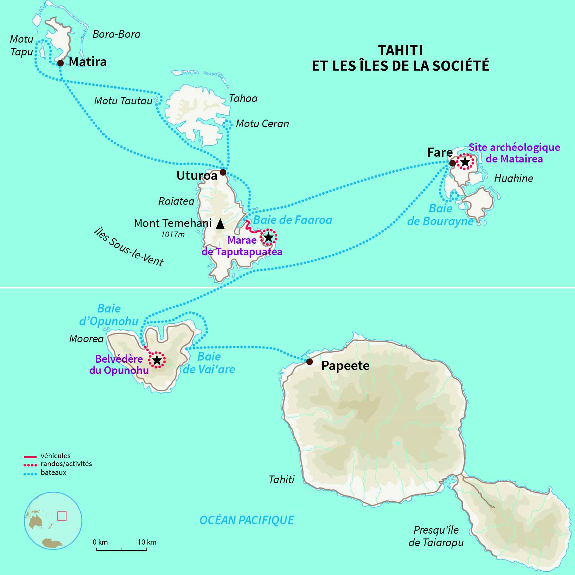 Carte Polynésie : Cabotage polynésien