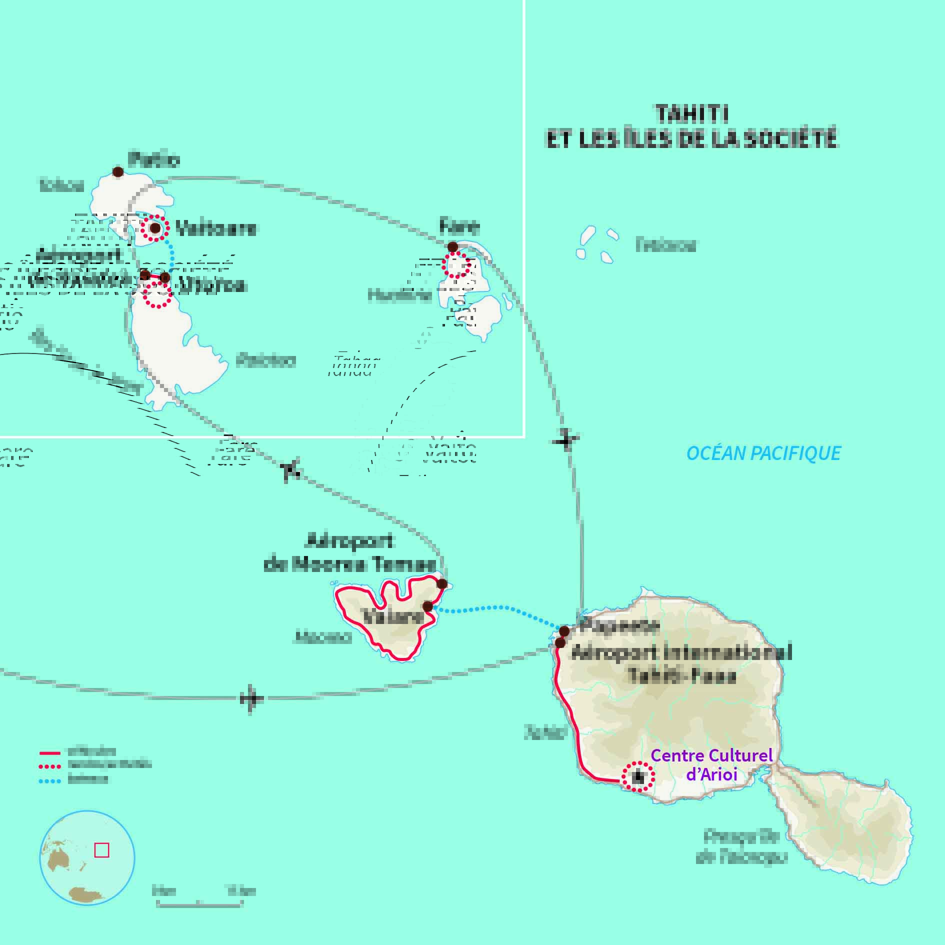Carte Polynésie : Nature verdoyante et Lagons turquoise !