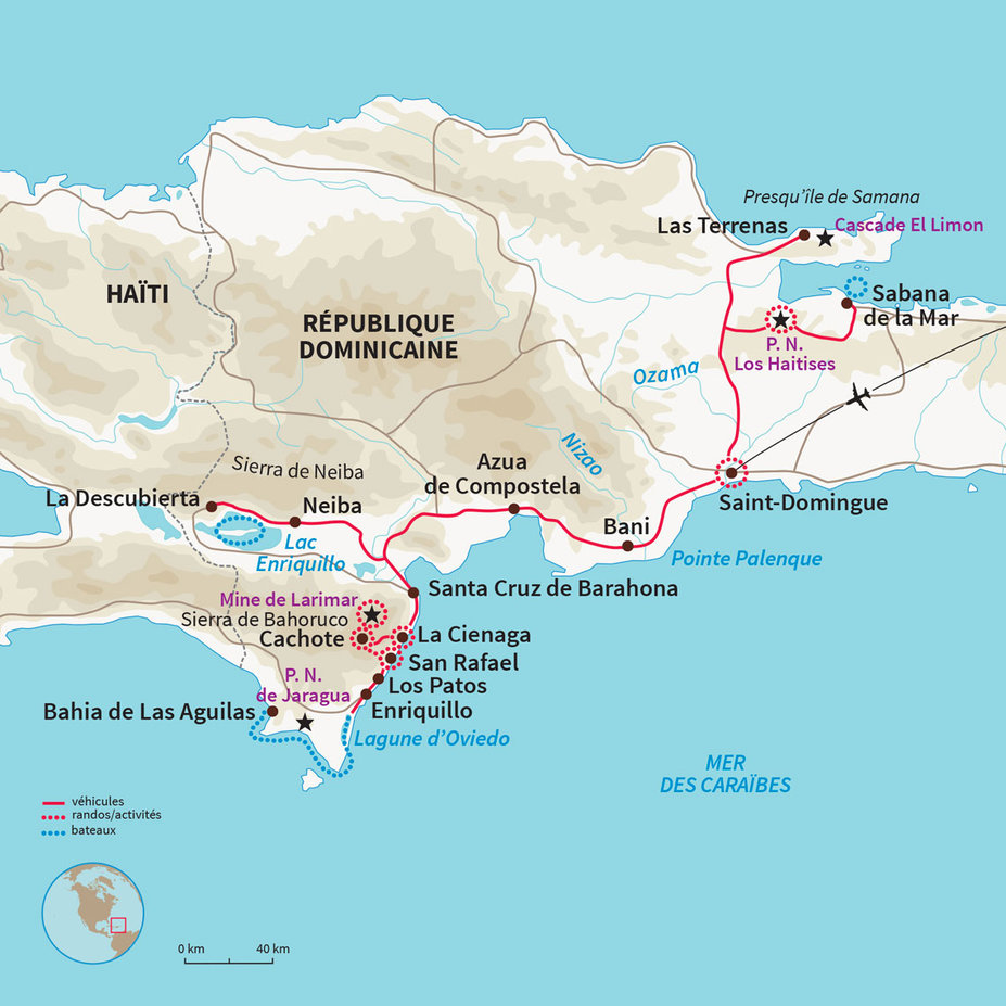 Carte République dominicaine : Immersion nature et plages en Rep Dom 