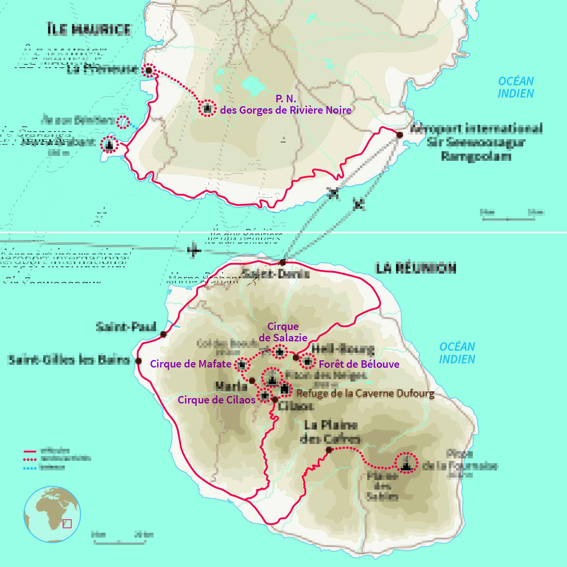 Carte Réunion : En Réunion avec Maurice...