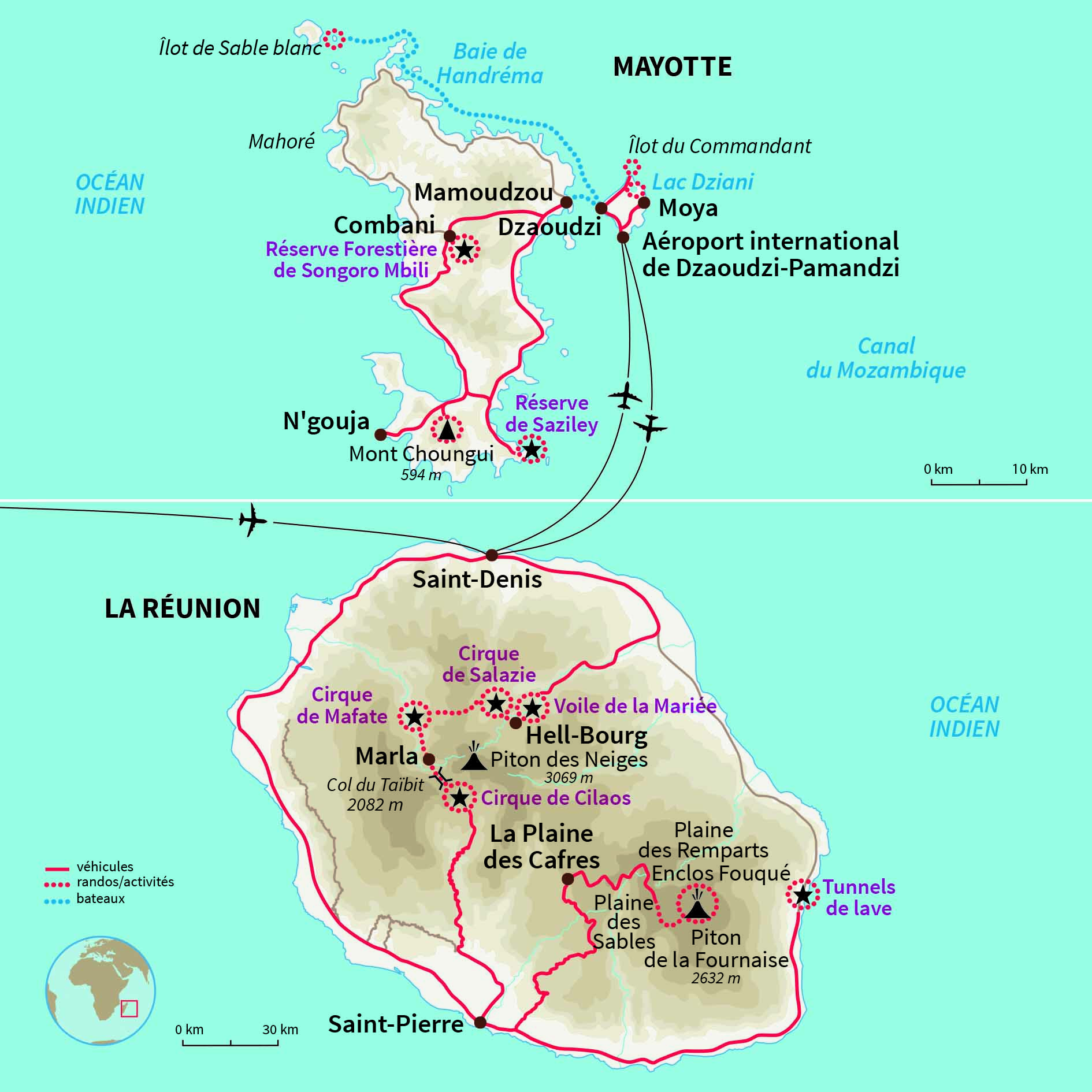 Carte Réunion : Les îles Vanille !