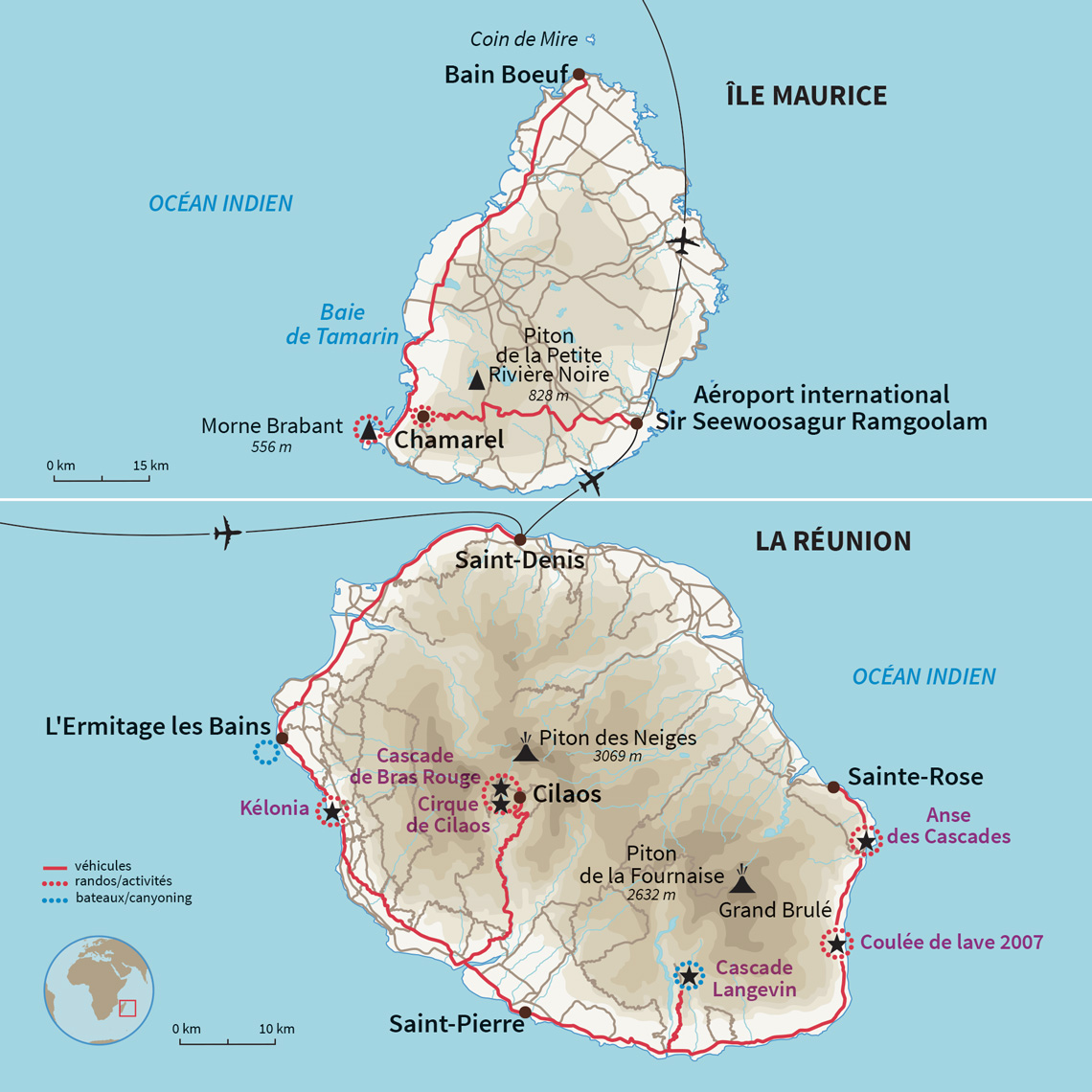 Carte Réunion : Réunion Maurice, les îles aux marmailles ! 