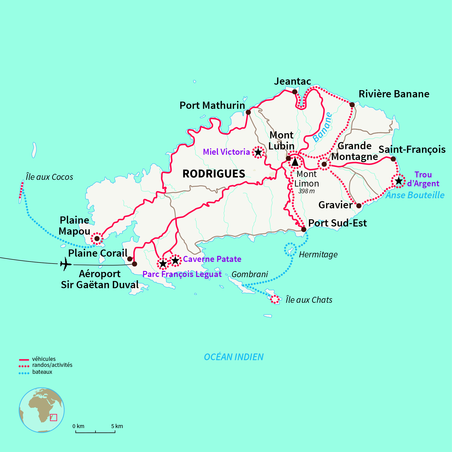 Carte Îles rodrigues : Rodrigues et ses drôles de dames !