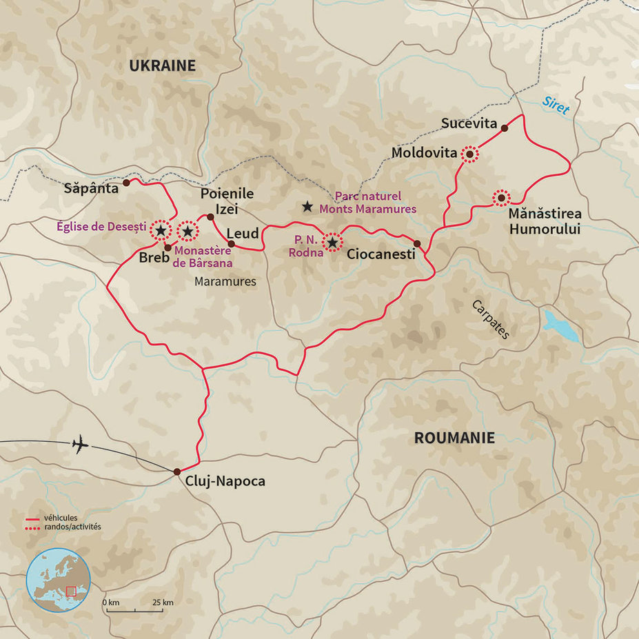 Carte Roumanie : Trésors cachés du Maramures et de la Bucovine
