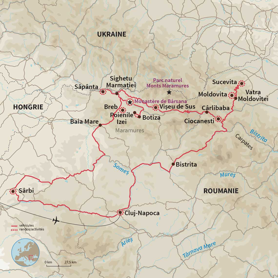 Carte Roumanie : Trésors cachés du Maramures et de la Bucovine