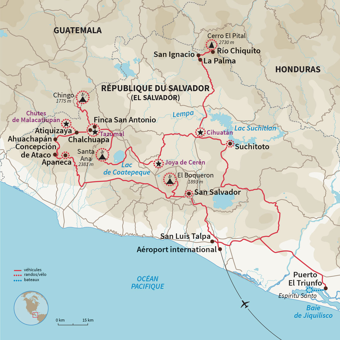 Carte Salvador : Trésors du Salvador