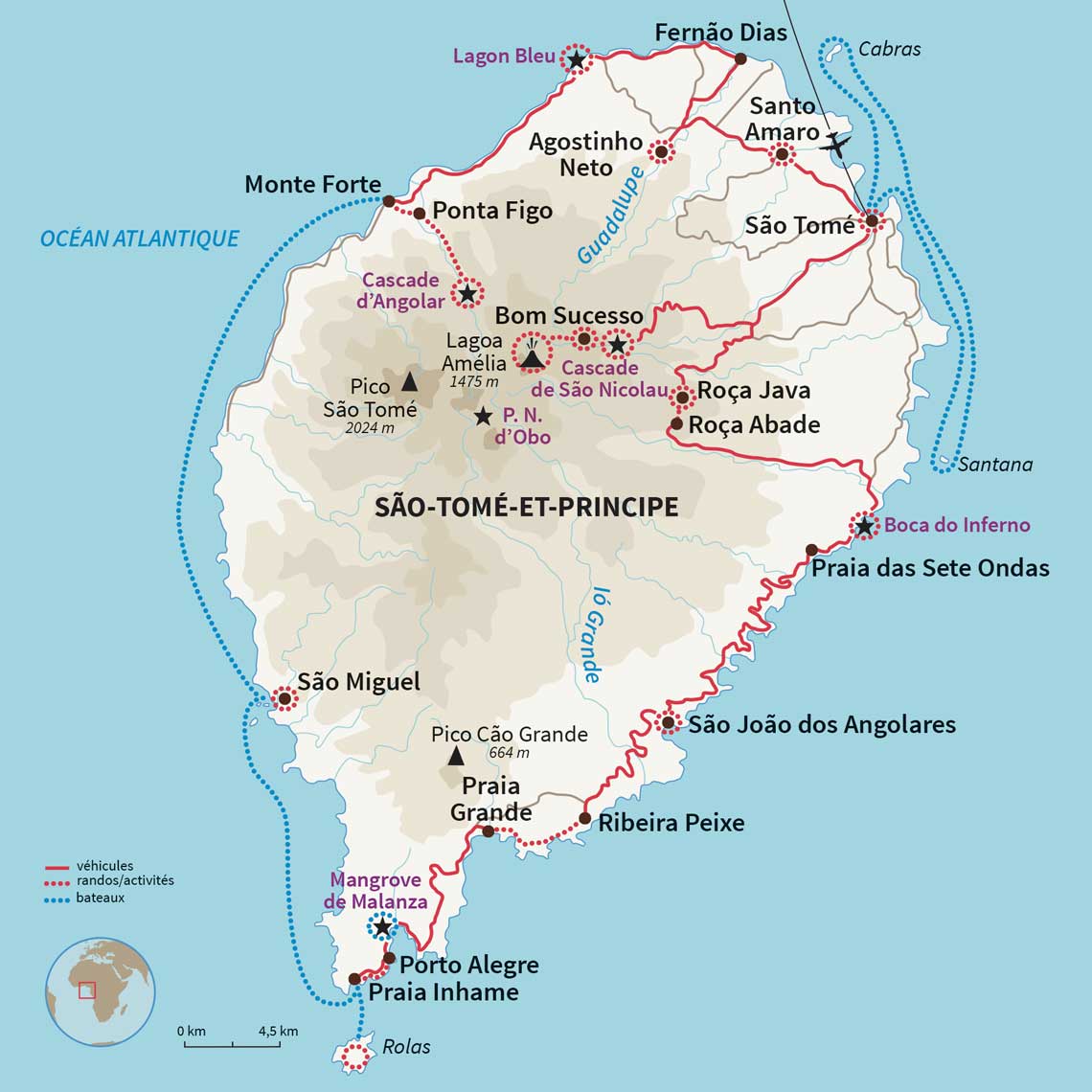 Carte São Tomé-et-Príncipe : São Tomé, le paradis retrouvé !