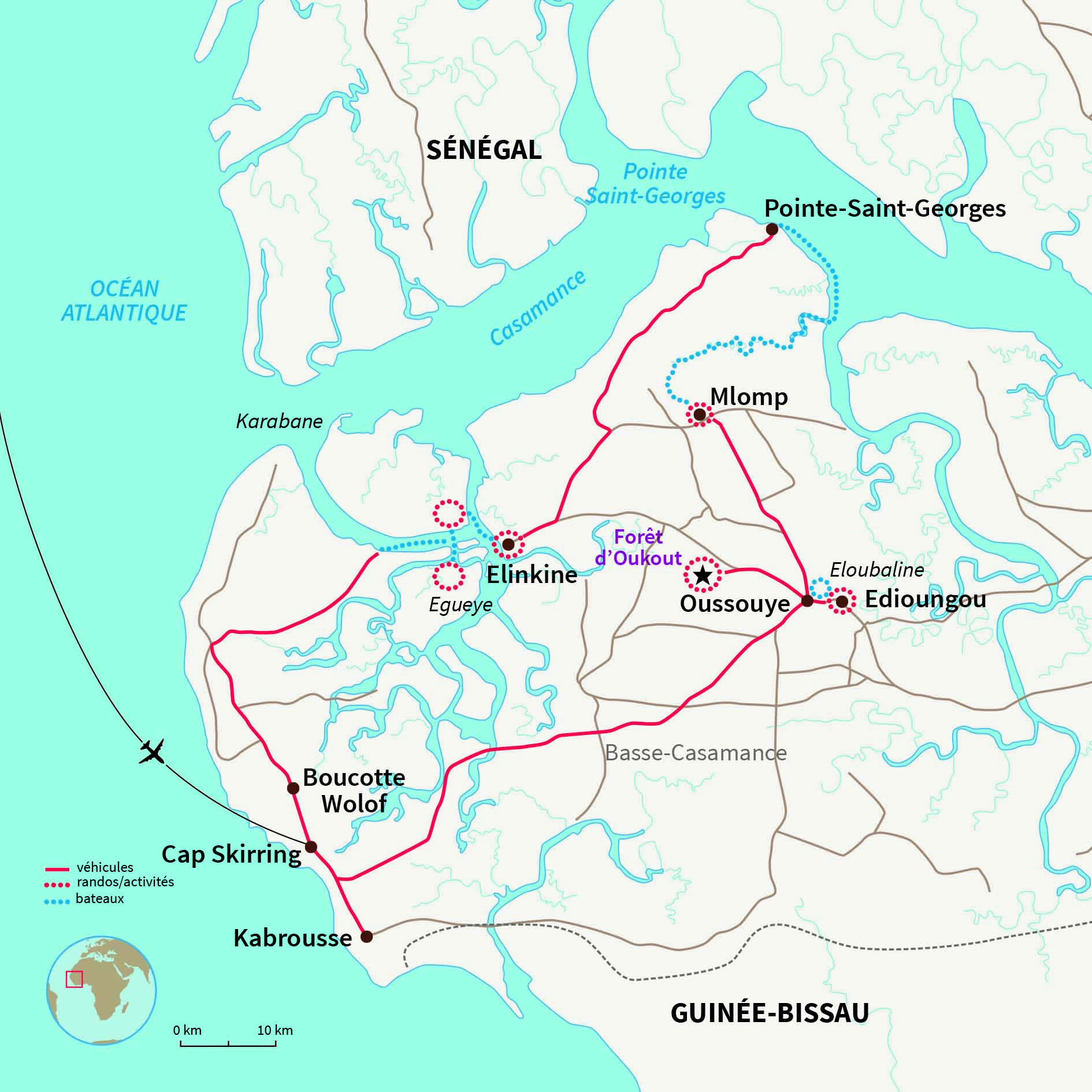 Carte Sénégal : La Casamance en famille 