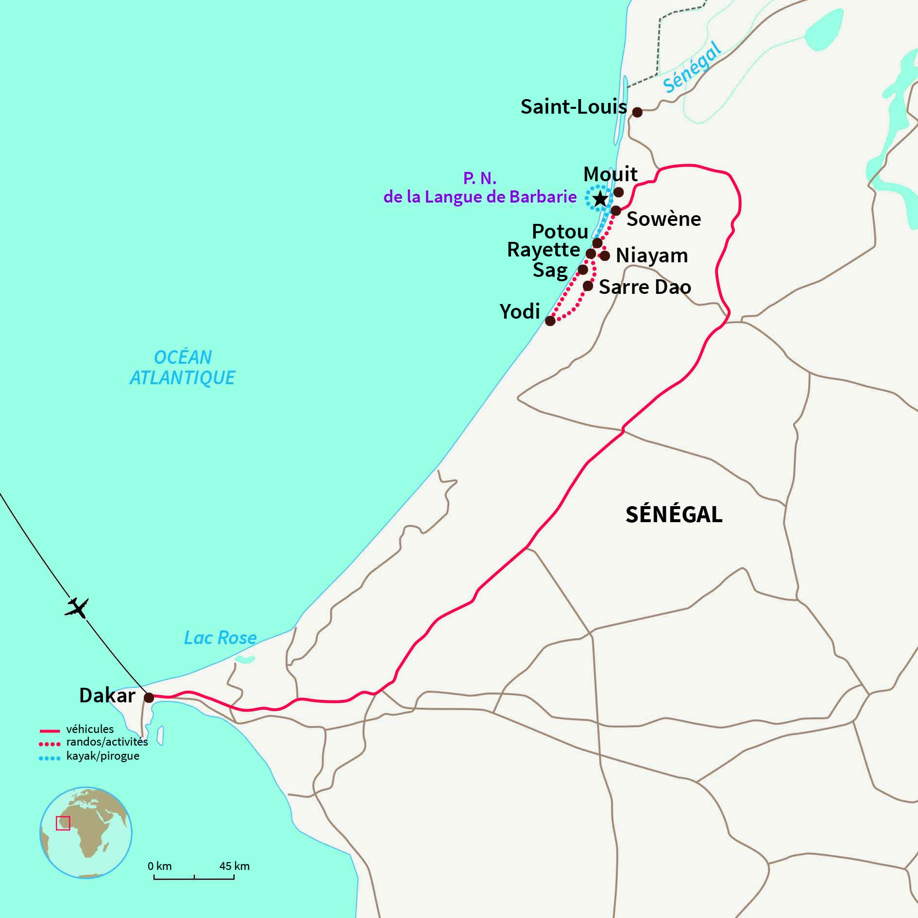 Carte Sénégal : Méharée au Sénégal : Camel idée !