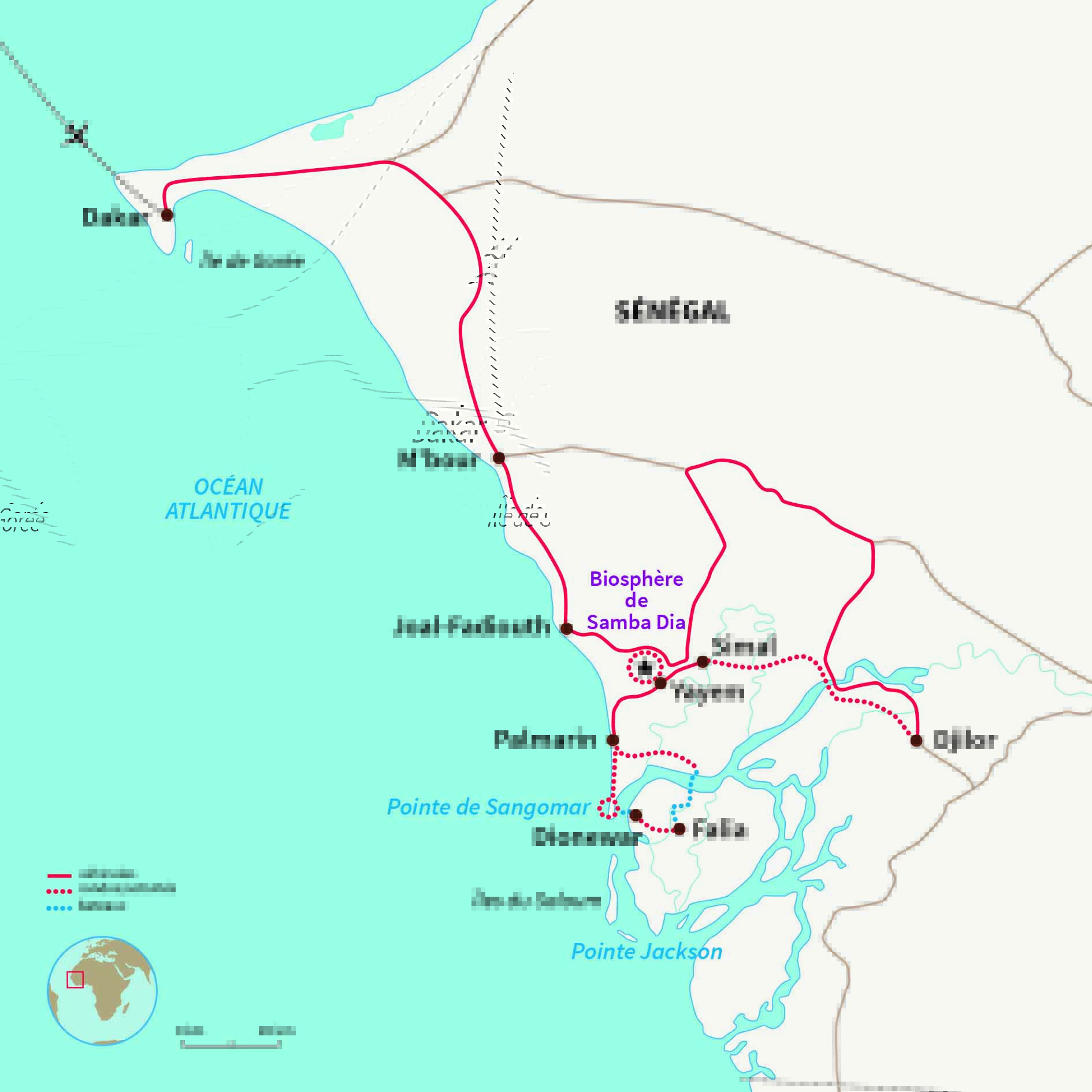 Carte Sénégal : Le Sine Saloum intime ...