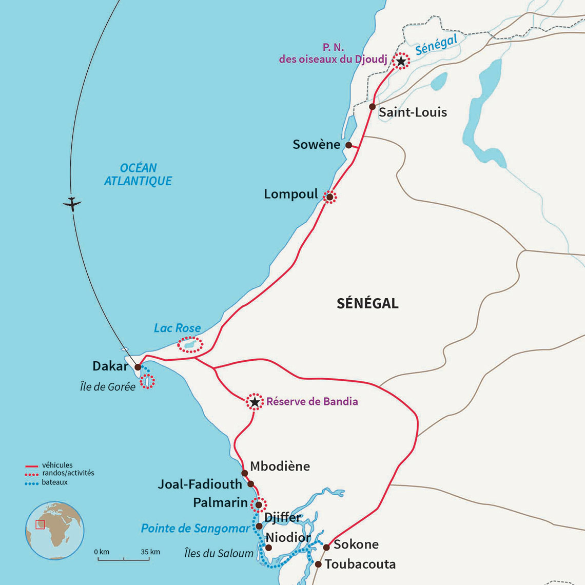 Carte Sénégal : L'essentiel du Sénégal...