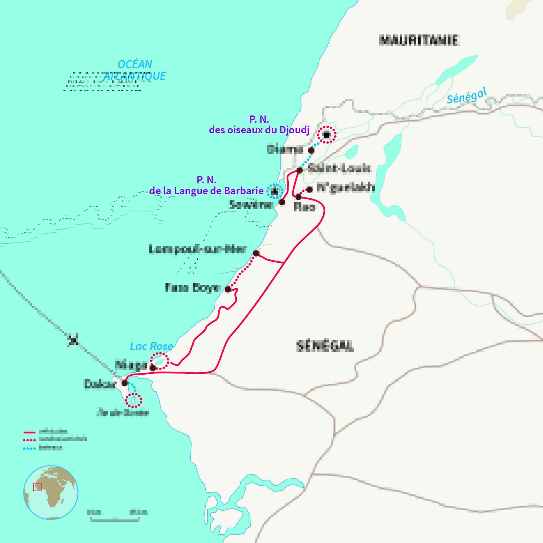 Carte Sénégal : Saint Louis et le désert en famille...  
