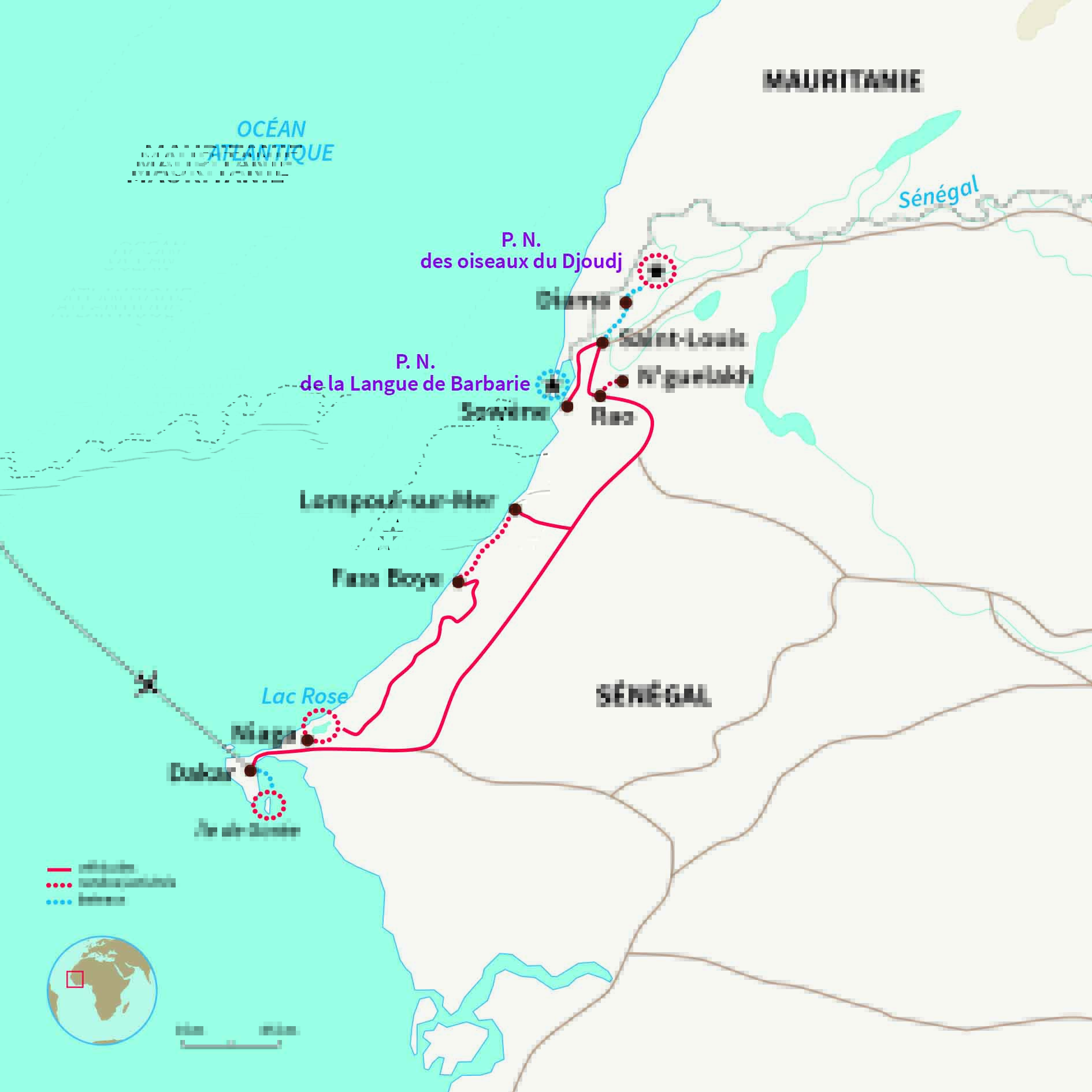Carte Sénégal : Saint Louis et le désert en famille...  