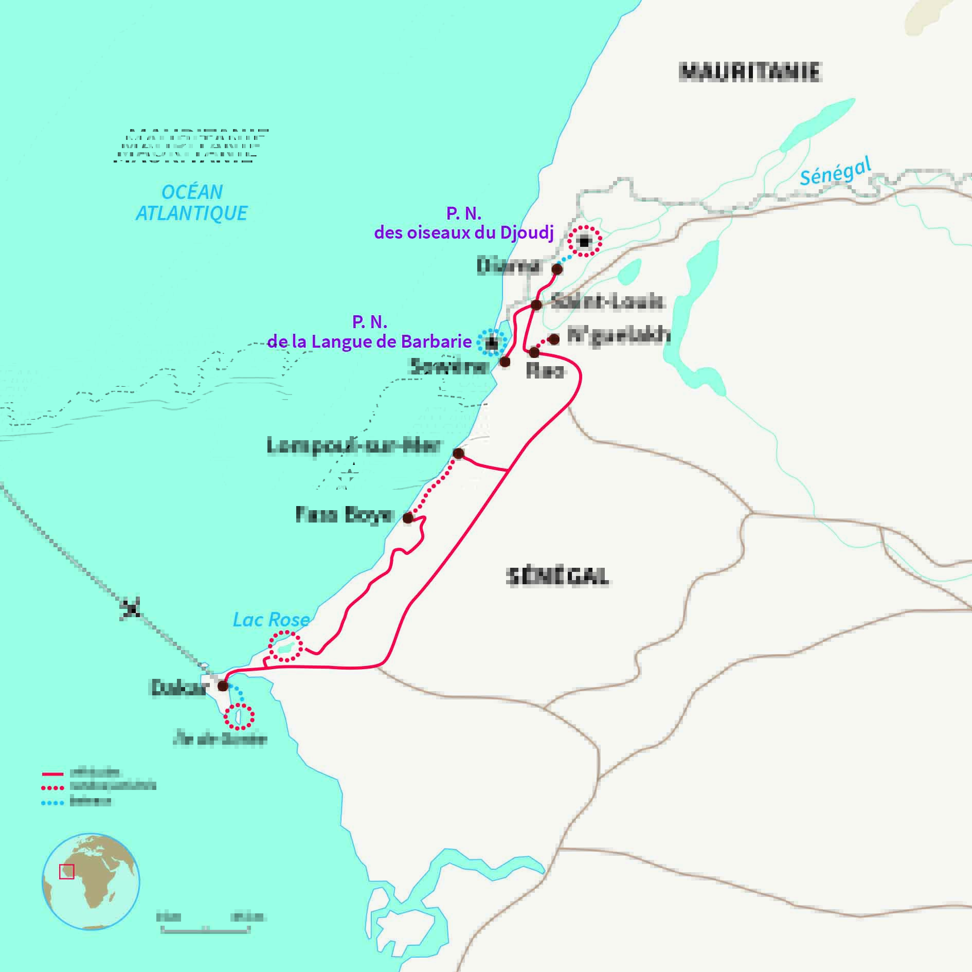 Carte Sénégal : Entre océan et savane