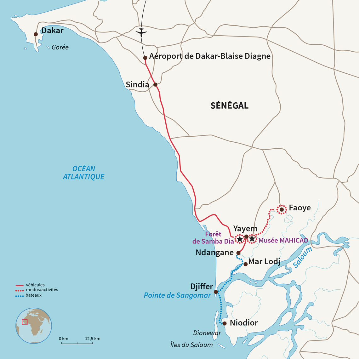Carte Sénégal : Multiaventure en terres sérères