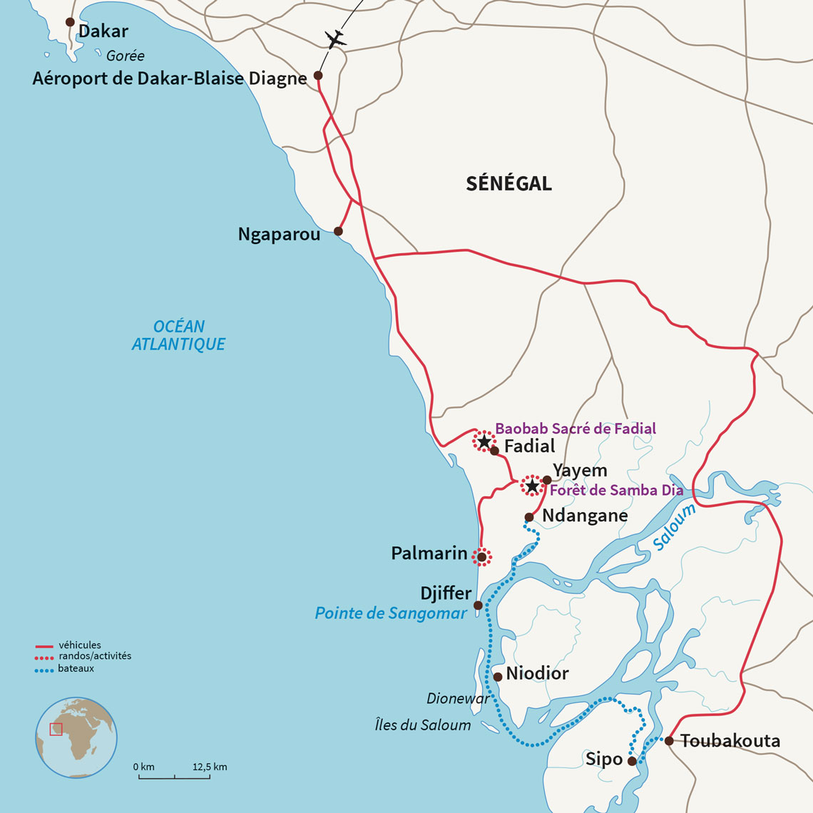 Carte Sénégal : Le Sénégal à contre-courant