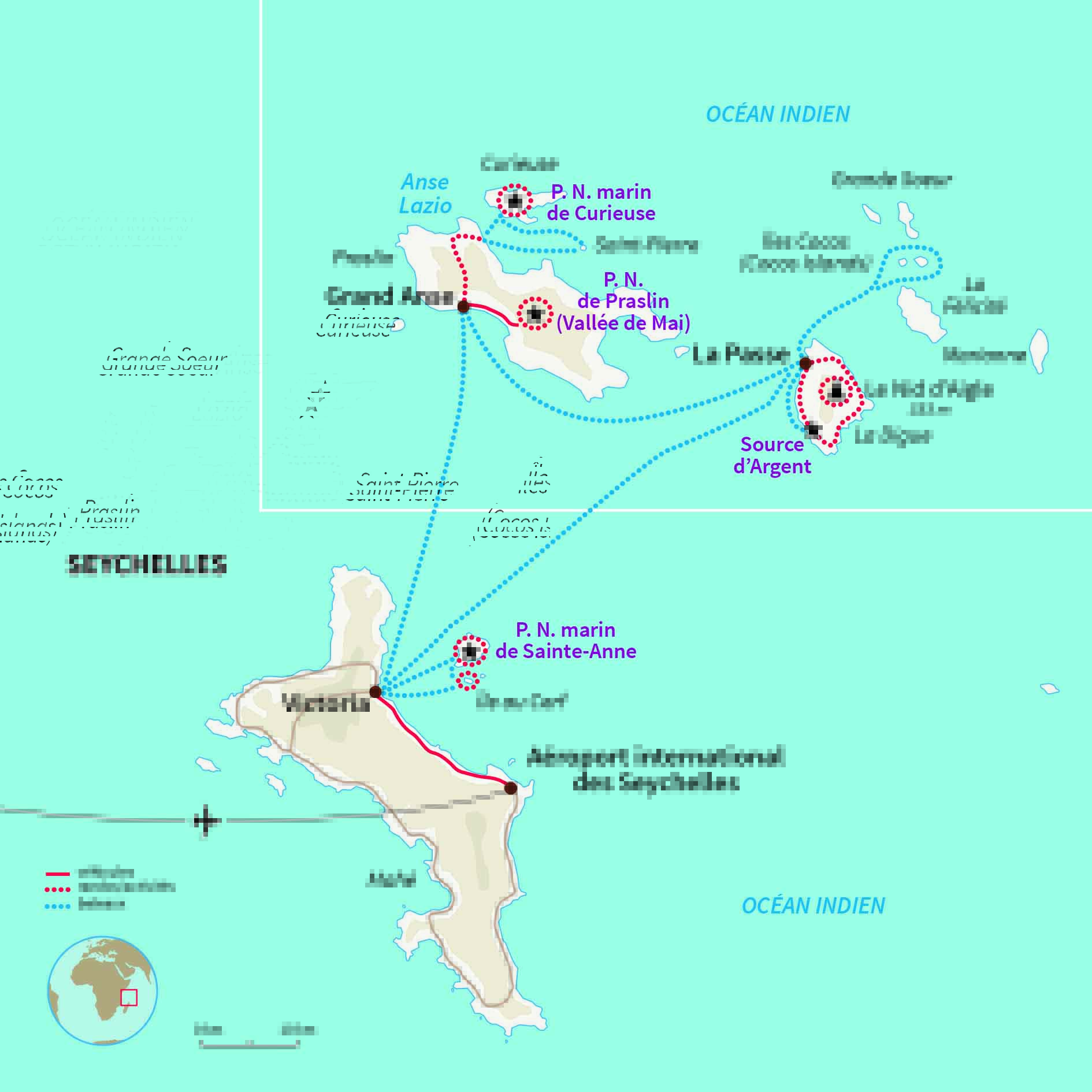 Carte Seychelles : L'aventure charme SeychElles !