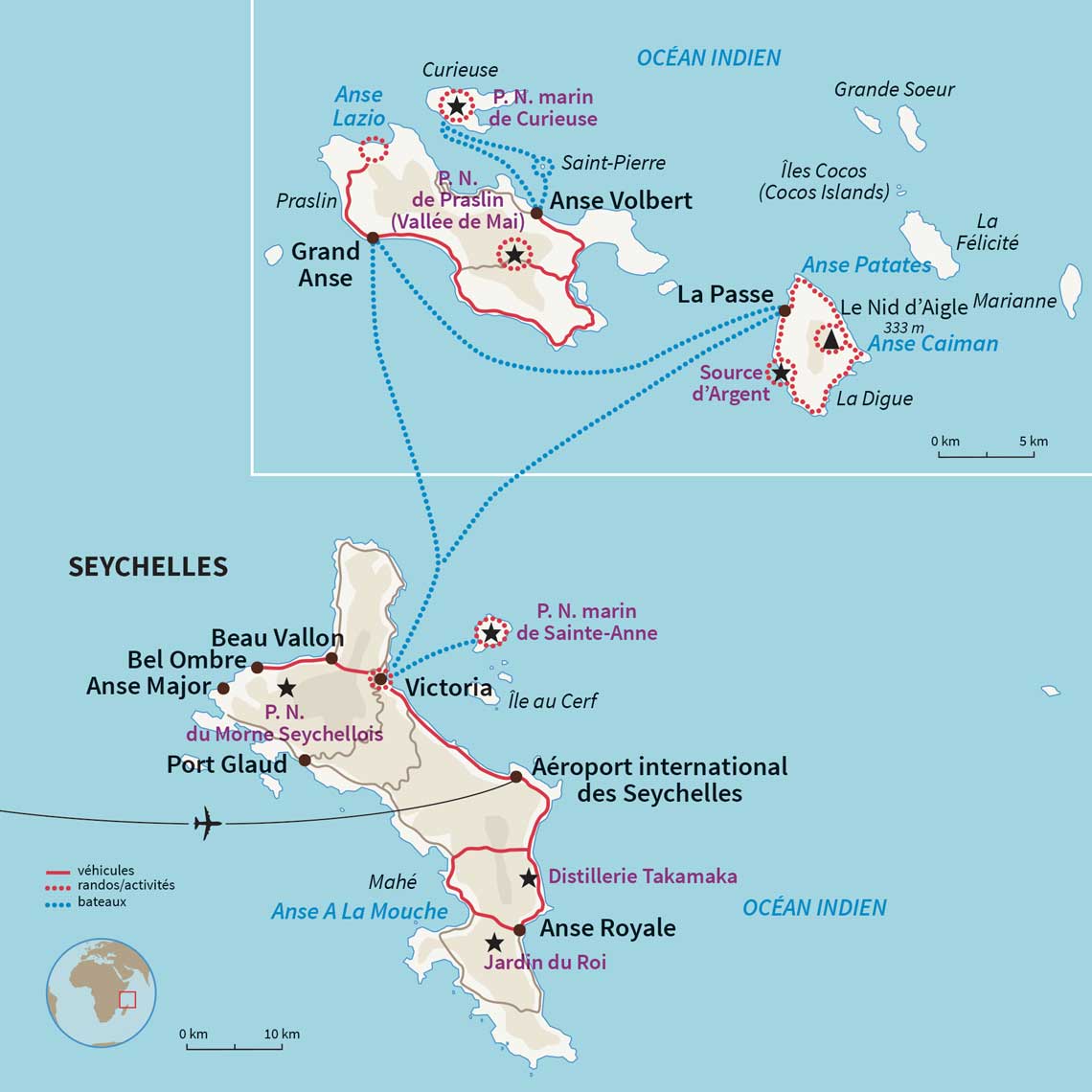 Carte Seychelles : L’océan Indien Seychill