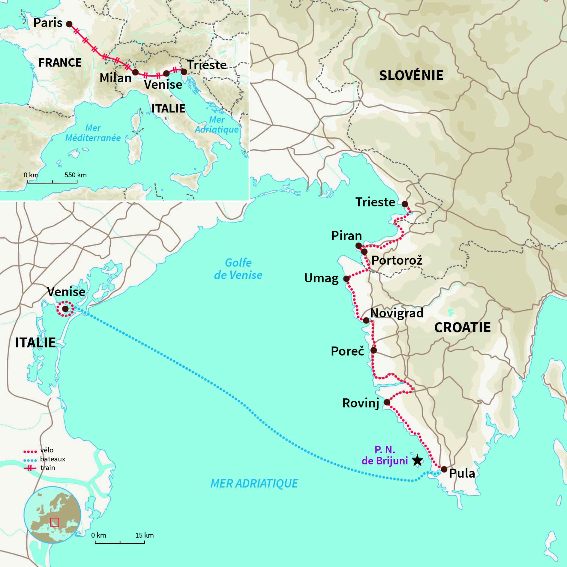 Carte Slovénie : L'Istrie à vélo 