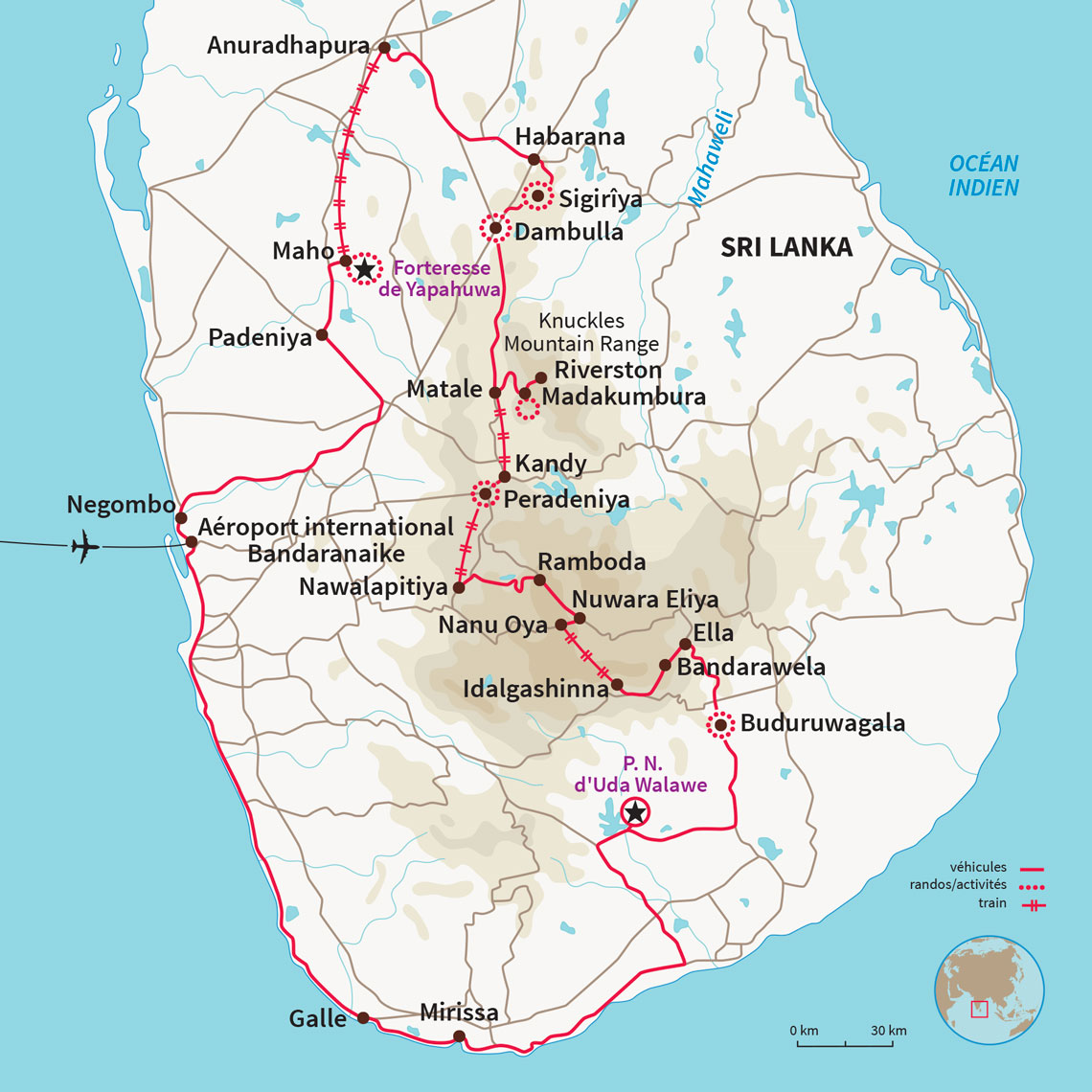 Carte Sri lanka : Un train pour Ceylan !