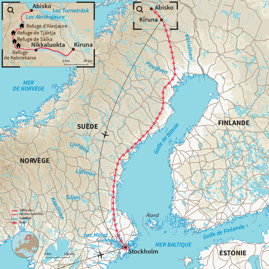 Carte Suède : Archipel de Stockholm et piste royale 