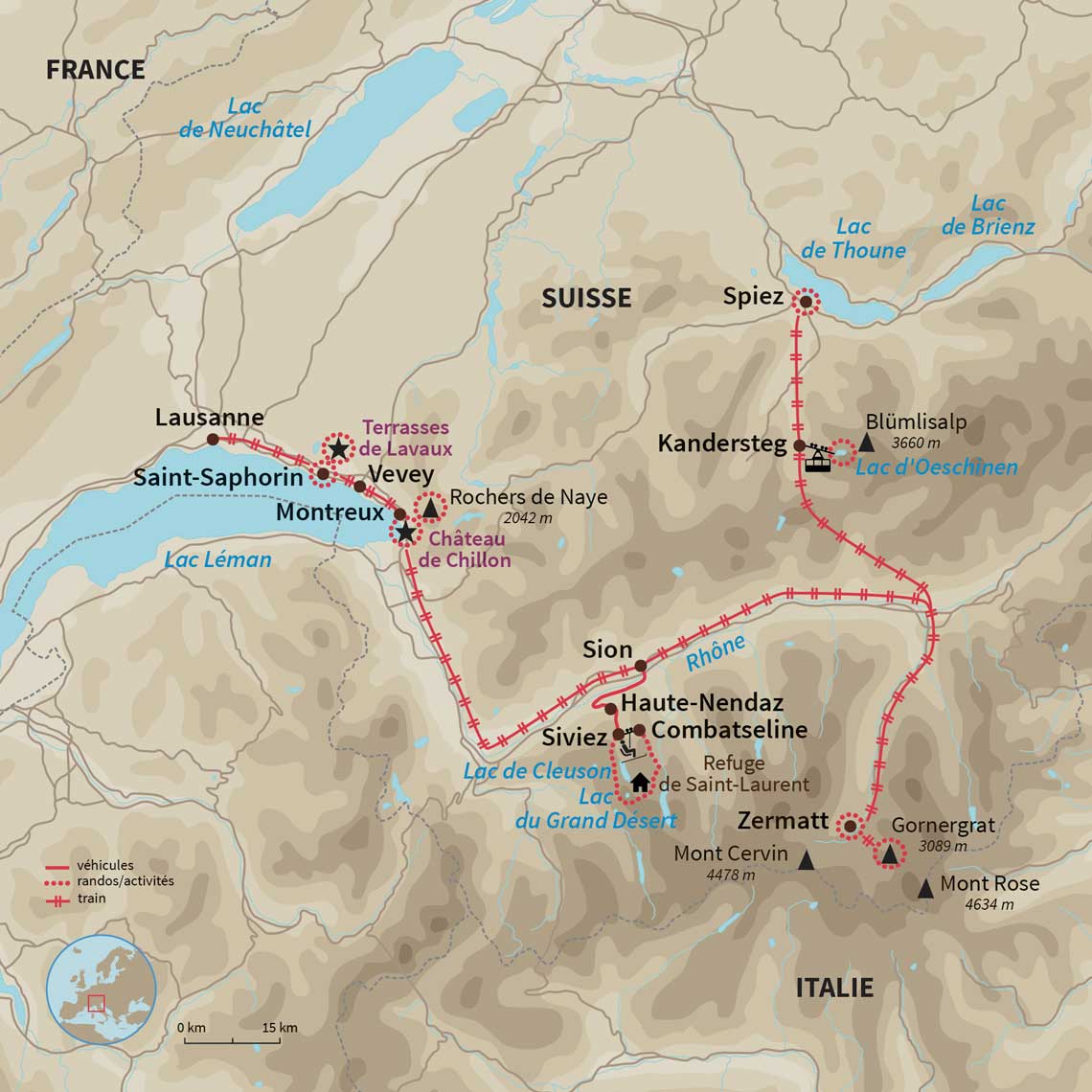 Carte Suisse : Magie de l'automne en Suisse