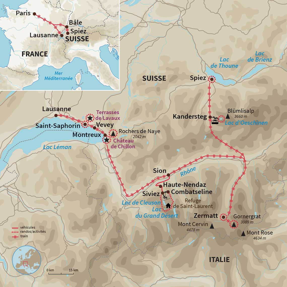 Carte Suisse : Magie de l'automne en Suisse (AR en train)