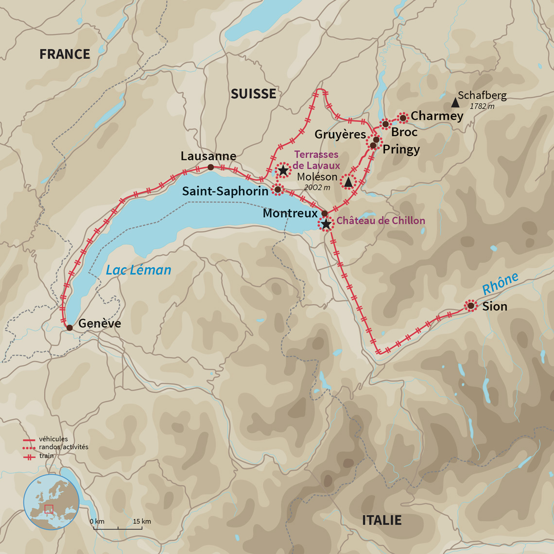 Carte Suisse : Les voyages de Steph : Gruyère et chocolat