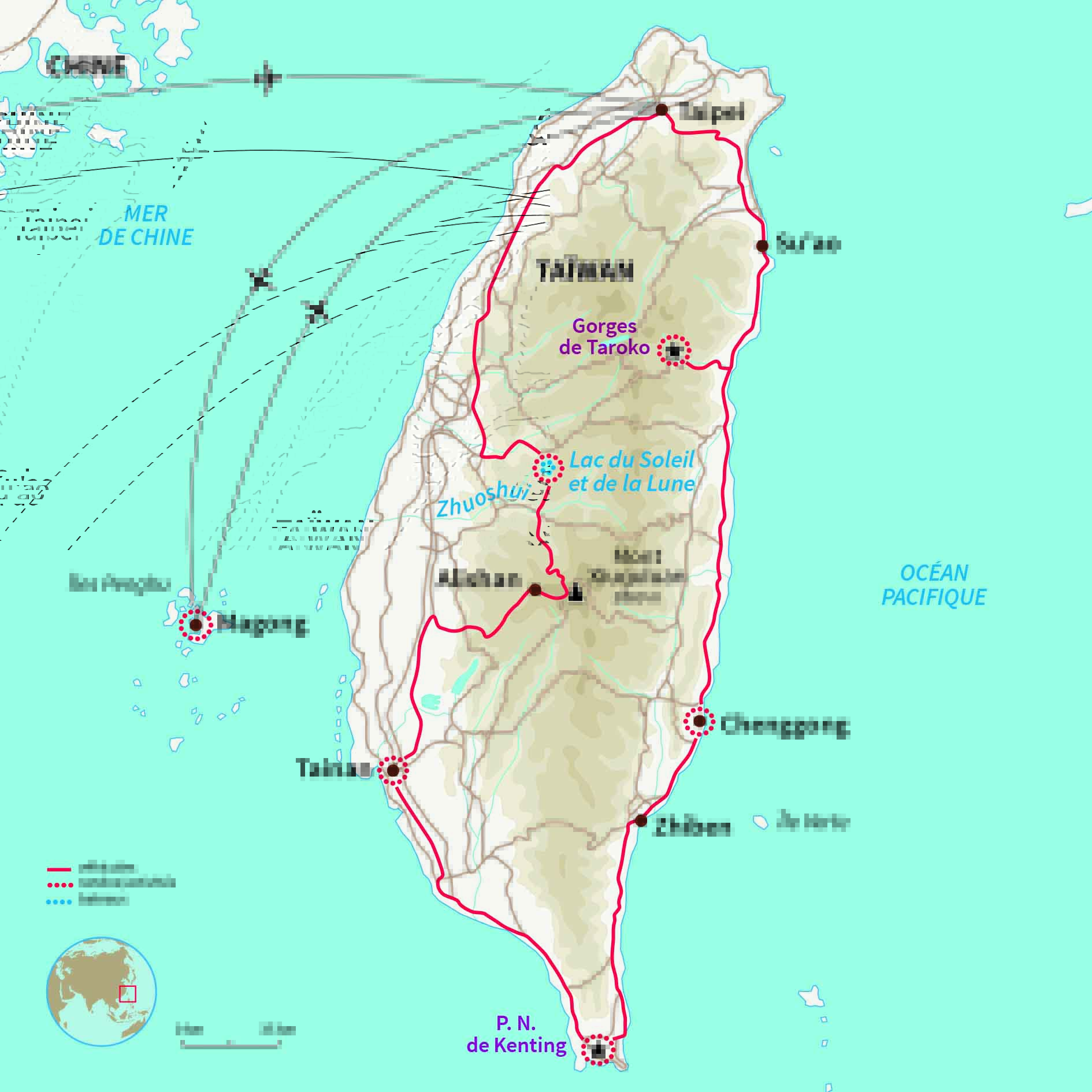 Carte Taïwan : A la découverte de Formose et île de Penghu