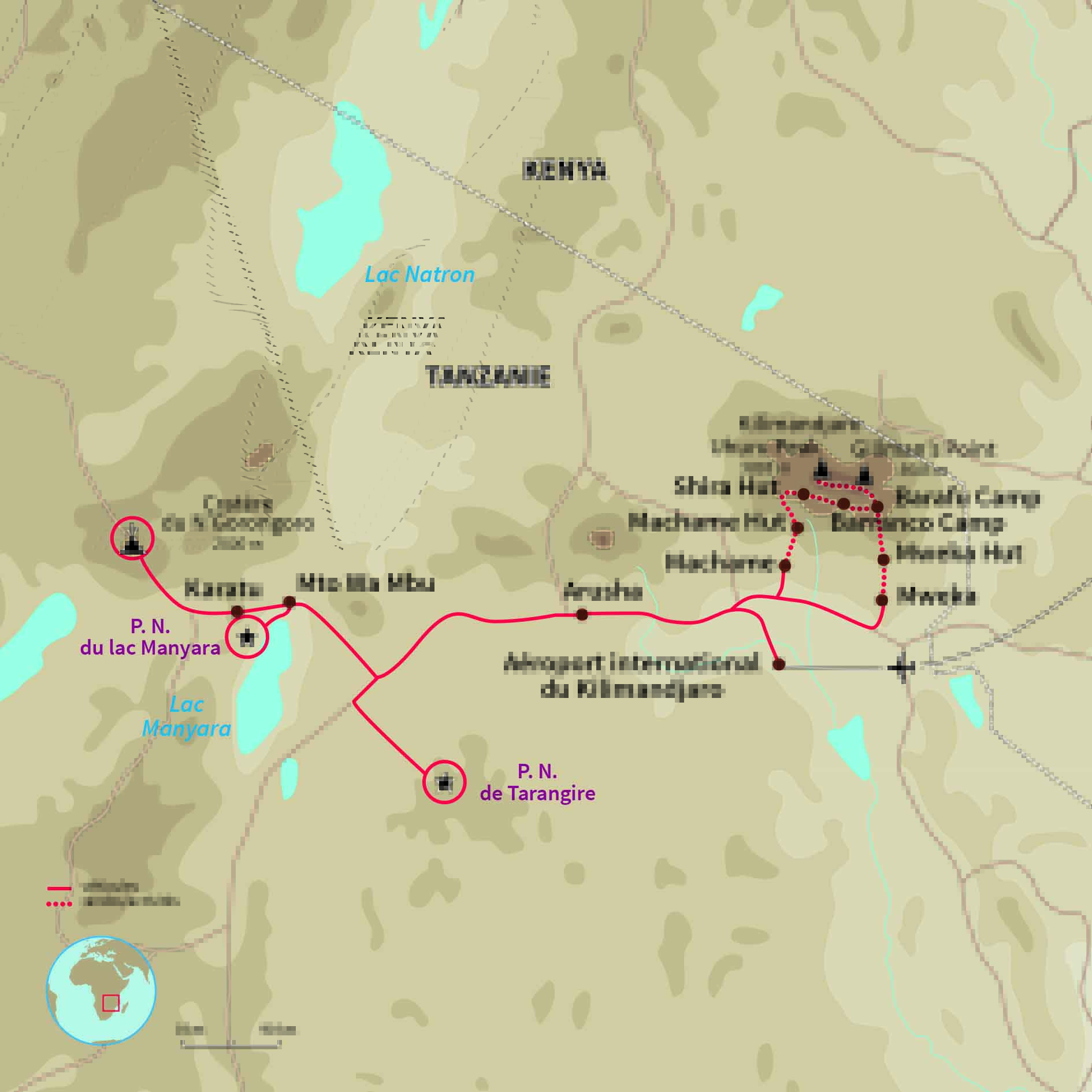 Carte Tanzanie : Kilimandjaro et Safari en Lodge !