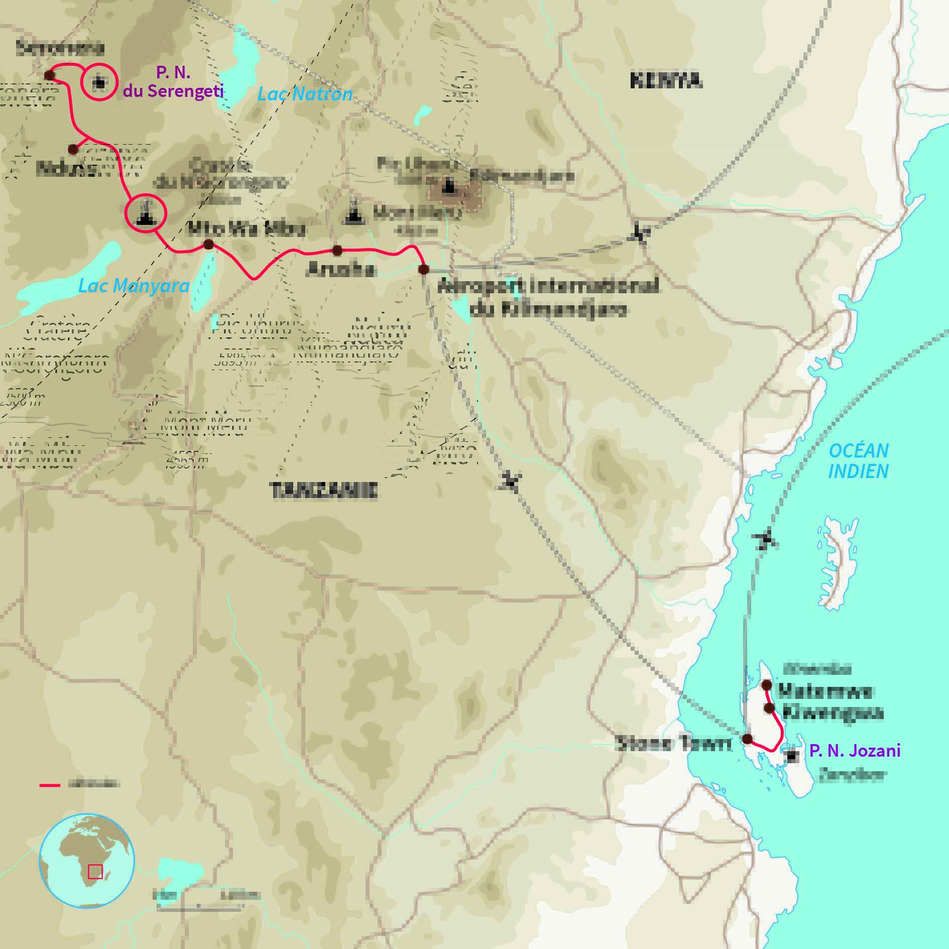 Carte Tanzanie : La grande migration, gnous y voilà !  