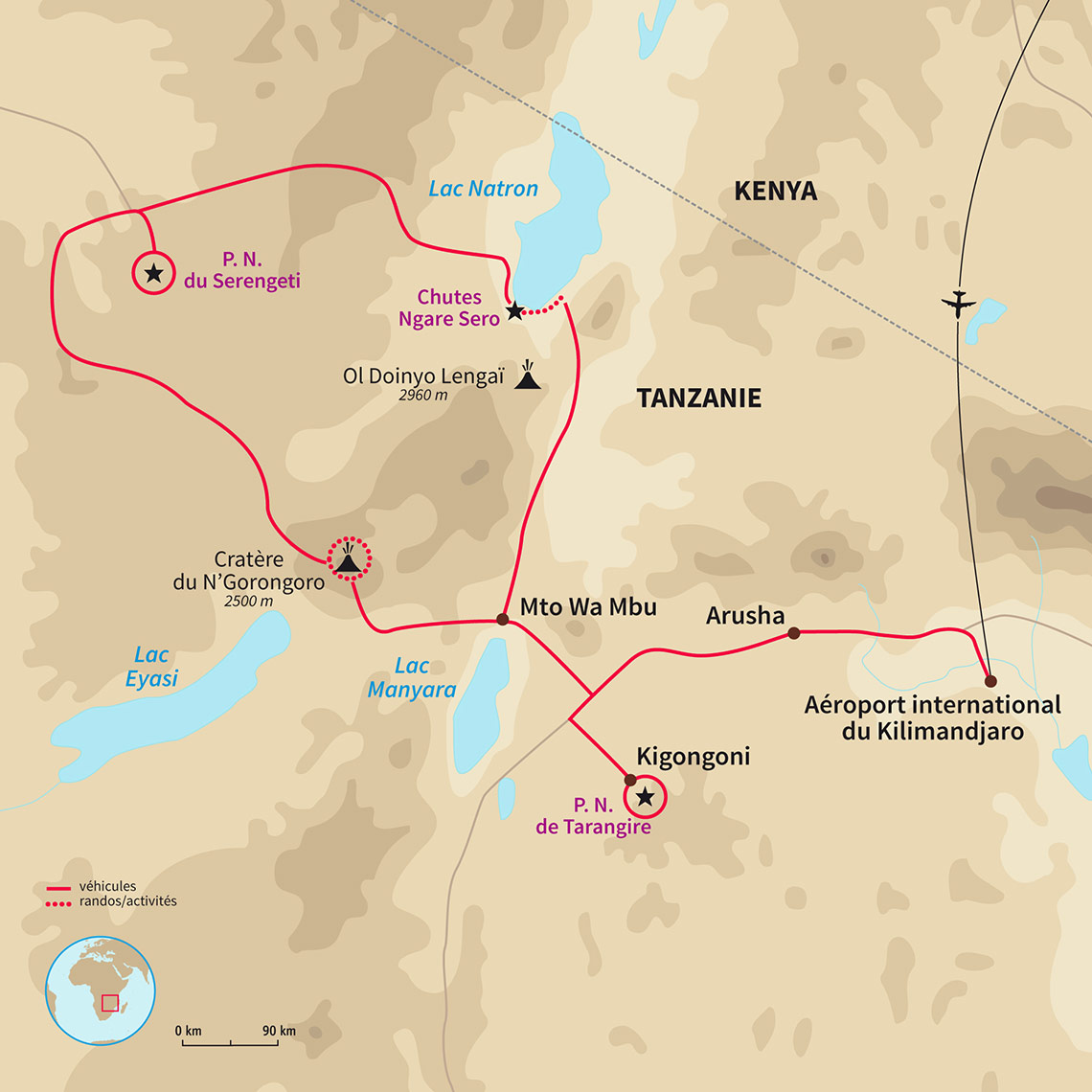 Carte Tanzanie : Safari grandeur nature en lodge... 