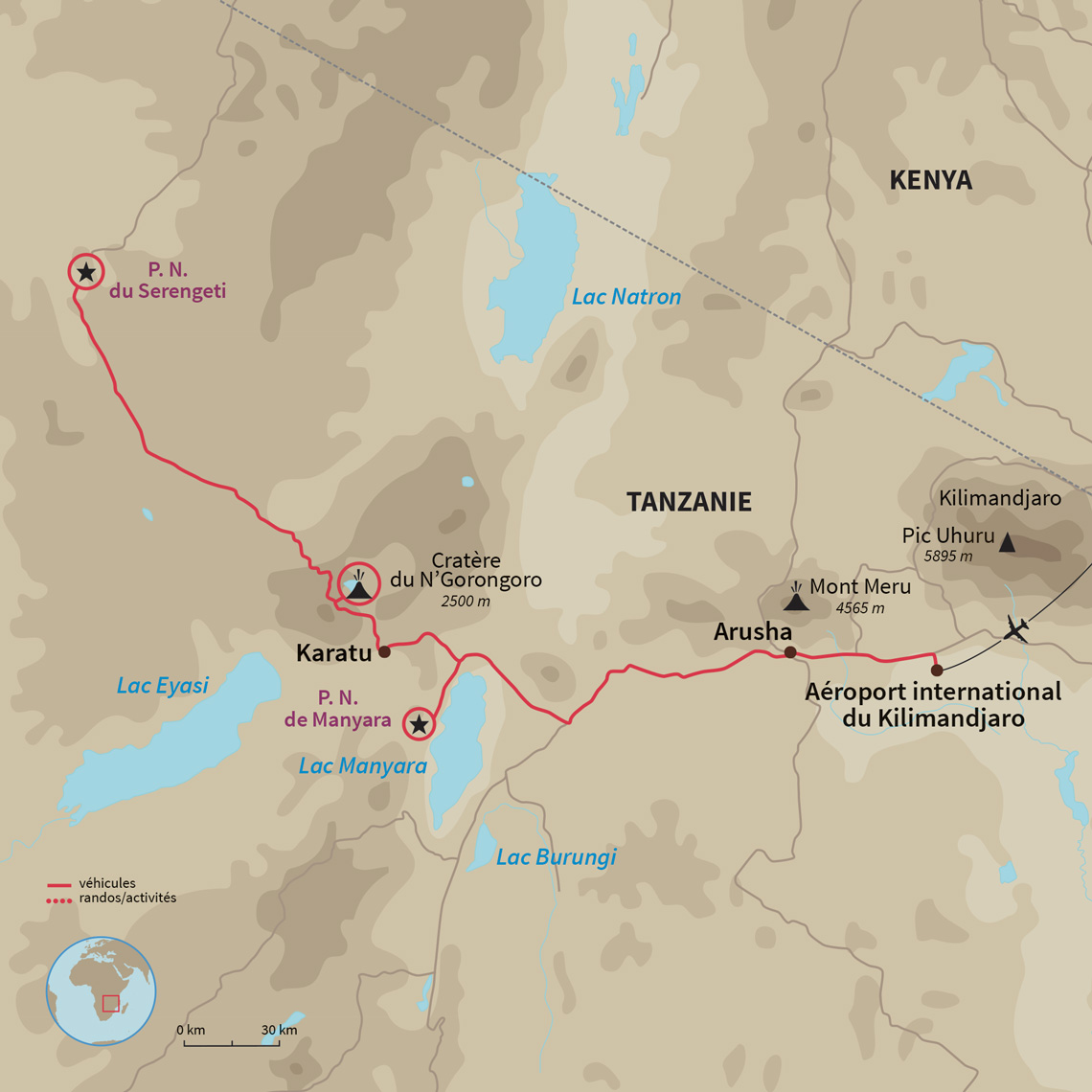 Carte Tanzanie : Safari pour tous (accessible PMR)
