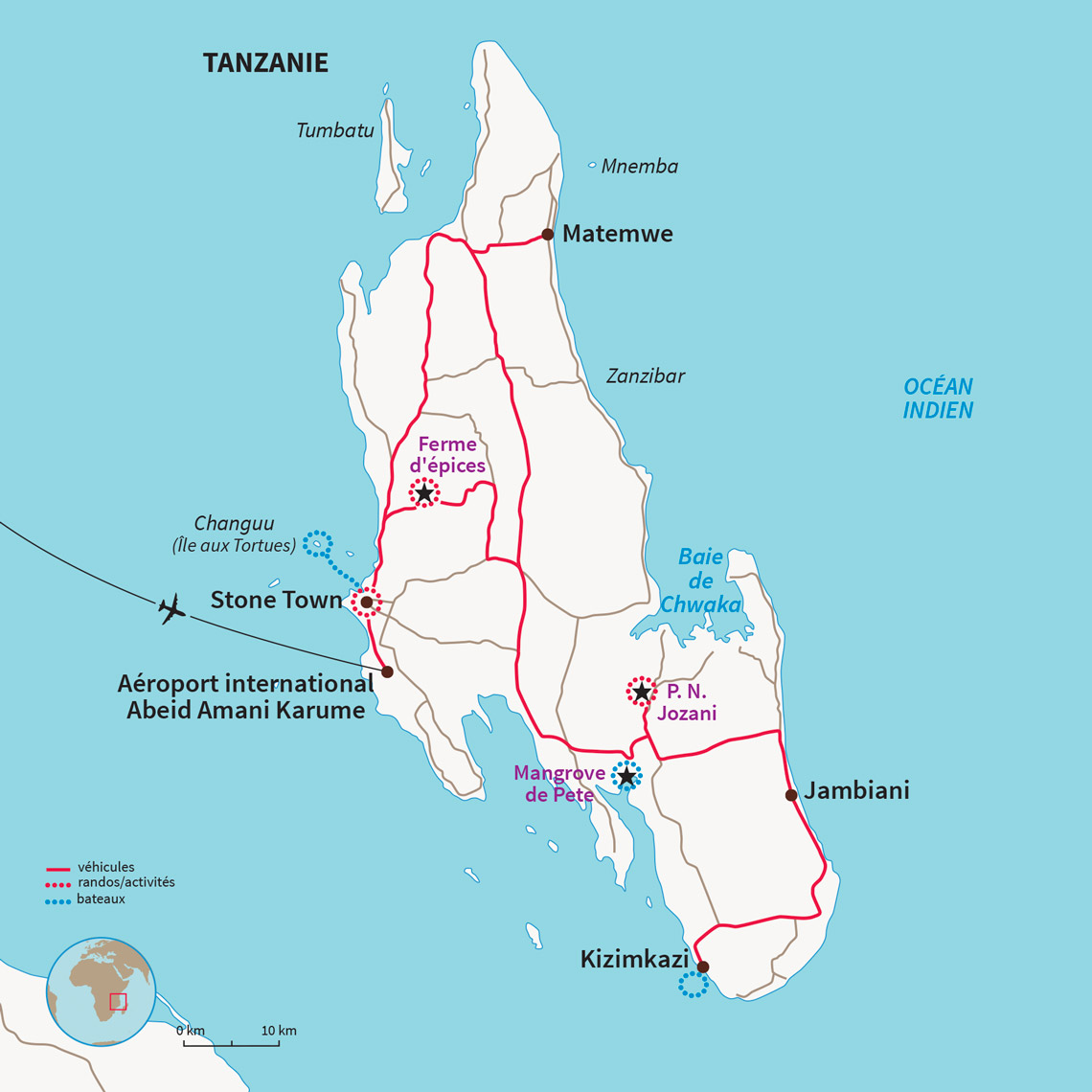 Carte Tanzanie : Z'en rêve de Zanzibar !