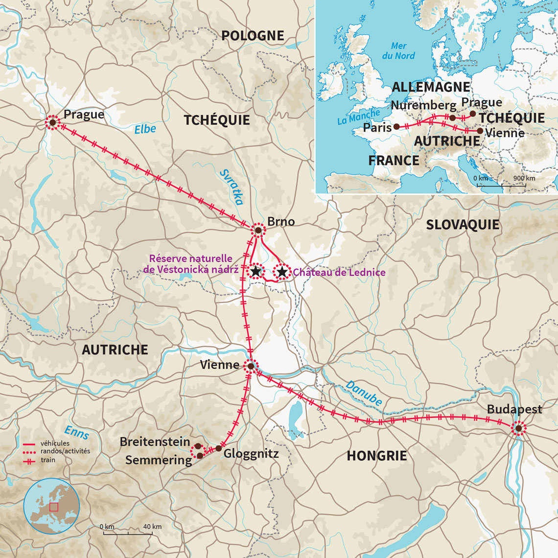 Carte République tchèque : Les mystères de l'Est A/R en train