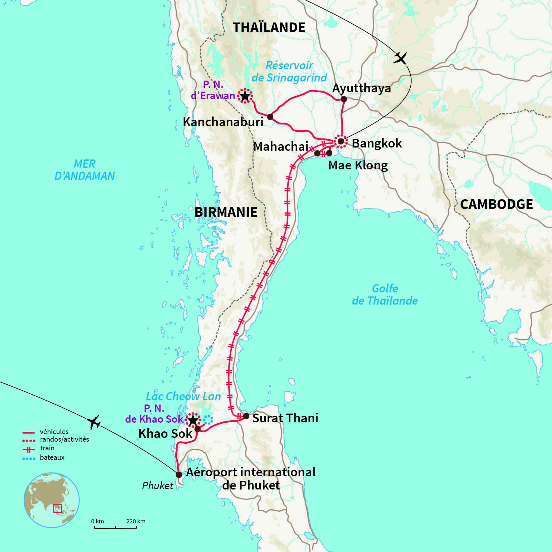 Aventure thaï entre croisière, rando, vtt, culture traditionnelle et farniente sur la plage