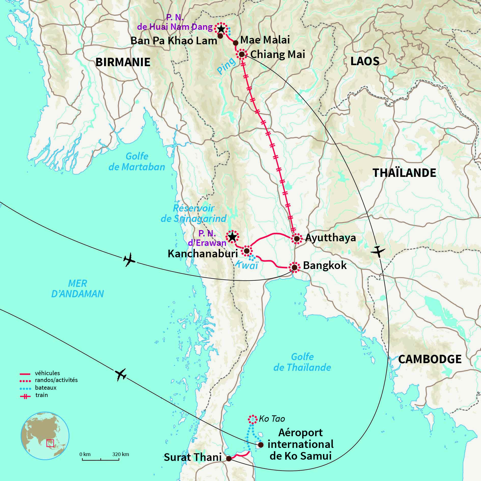 Carte Thaïlande : Les incontournables de la Thaïlande