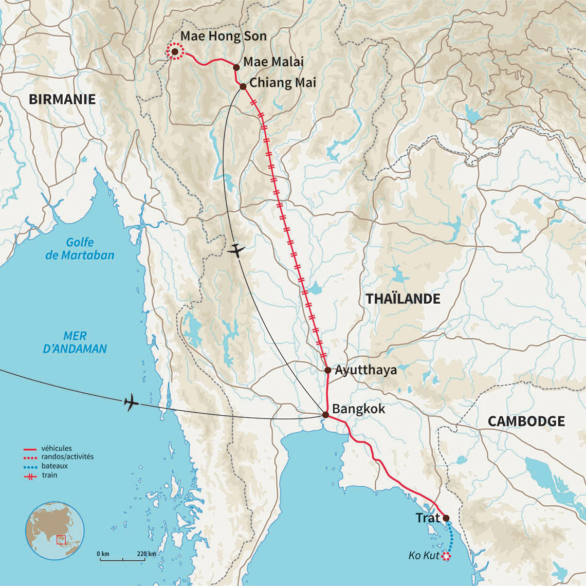 Carte Thaïlande : La Thaïlande version authentique 