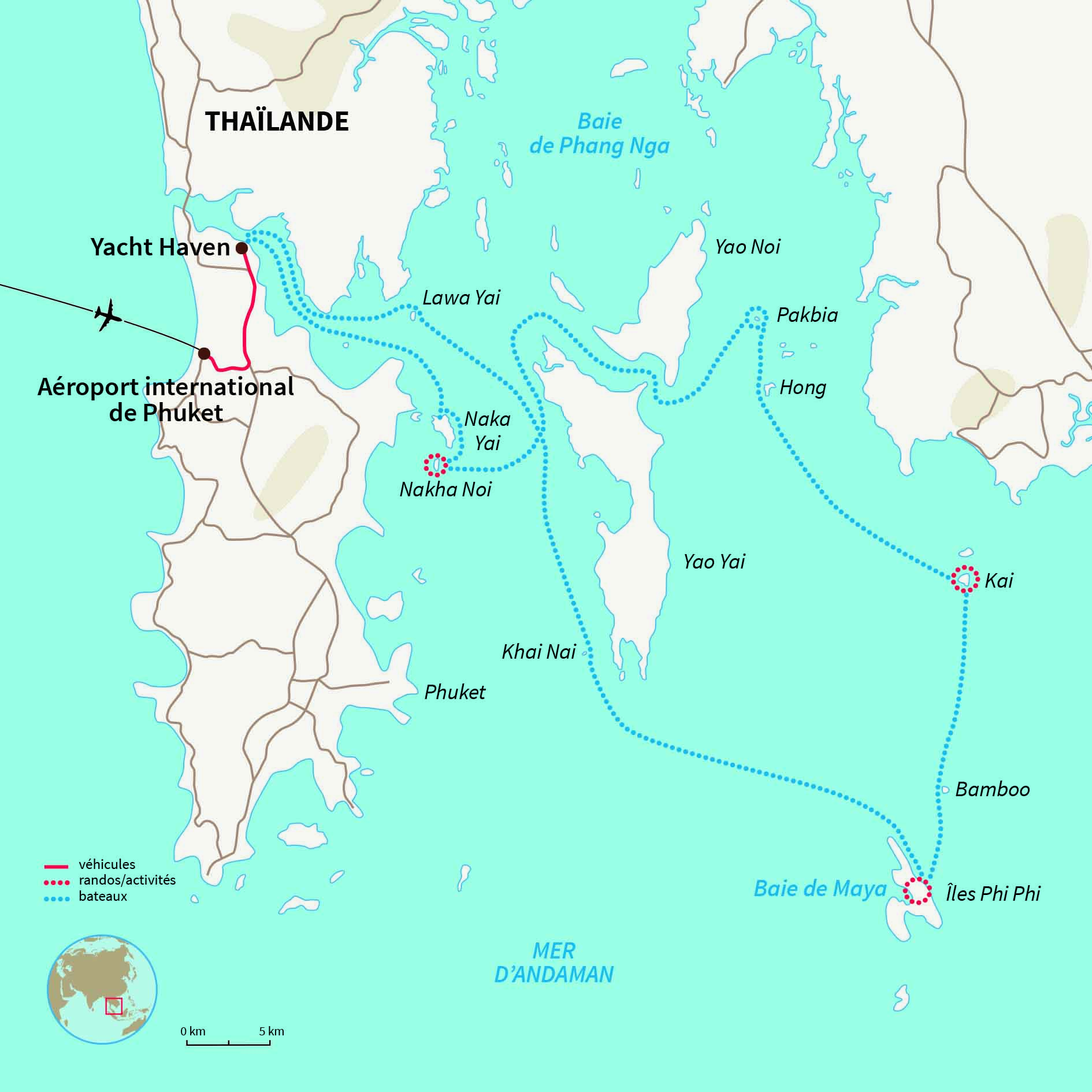 Carte Thaïlande : Croisière thaïlandaise