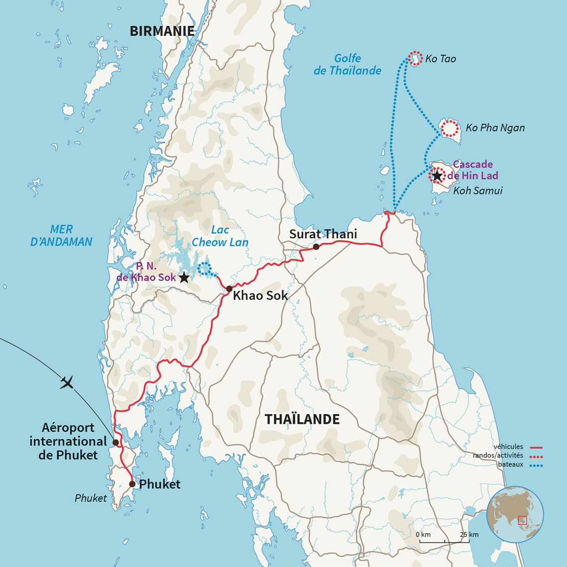 Carte Thaïlande : Cocktail de jungle et lagons