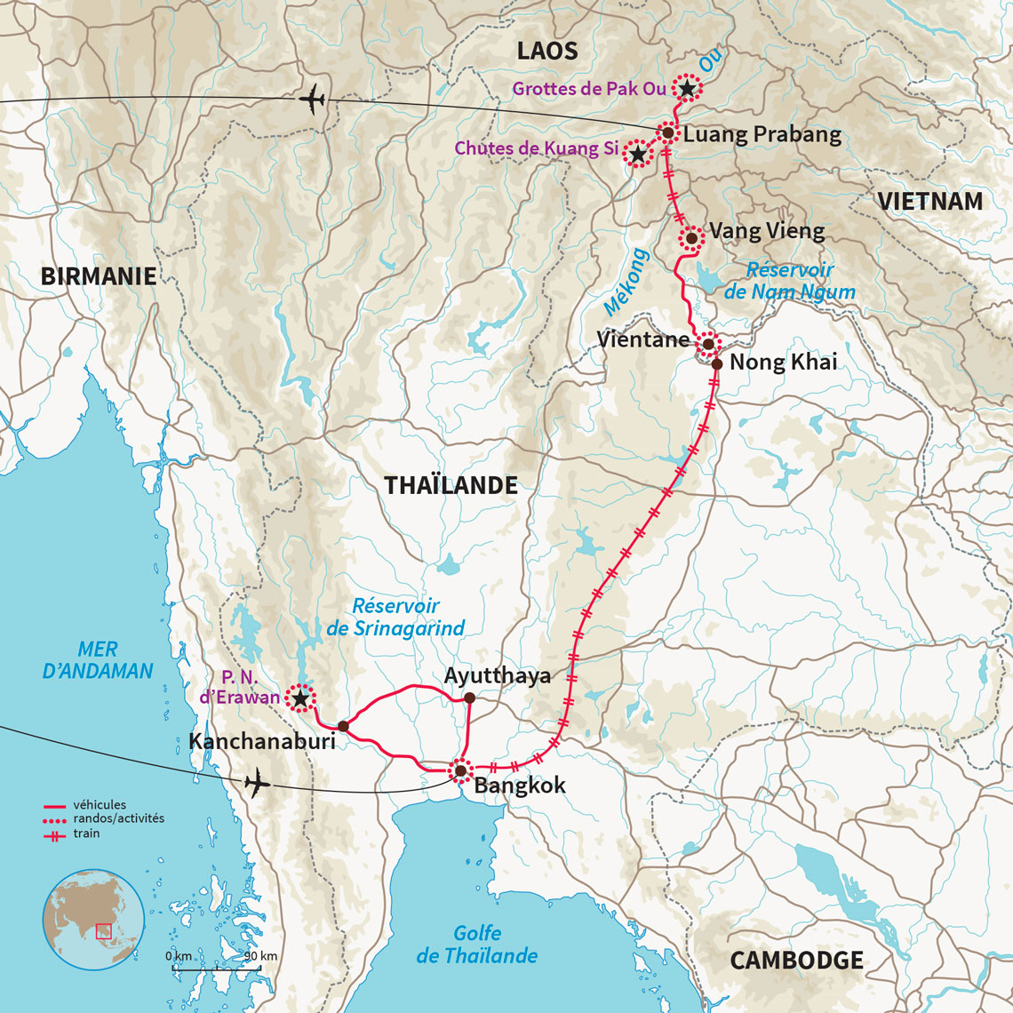 Carte Thaïlande : Ma tribu en vadrouille au fil du Mékong